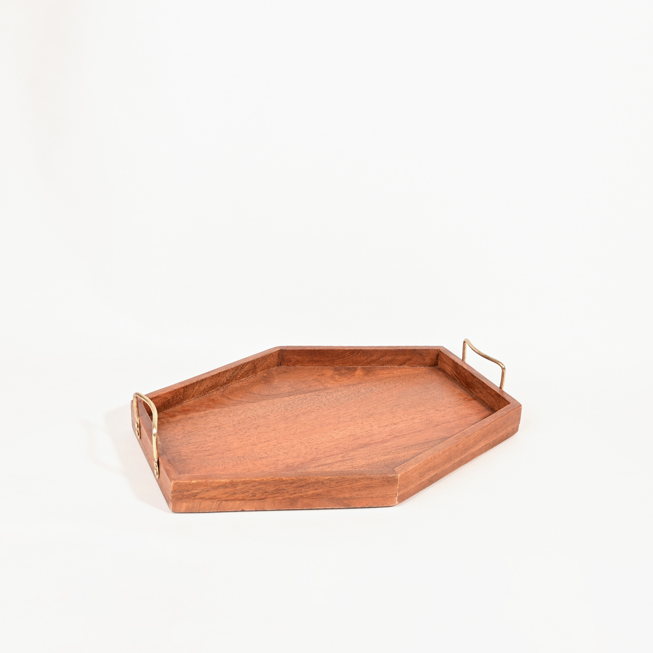 صينية تقديم خشبية سداسية بمقابض من هوم كارفينج - 40 سم-household-dining-serveware-servingtrays-image-2