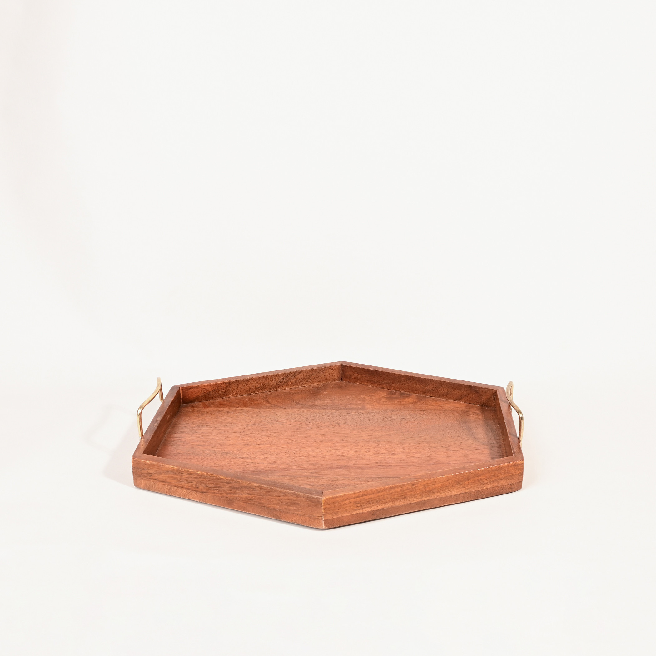 Home Carving Hexagonal Wooden Serving Tray with Handles - 40 cms-household-dining-serveware-servingtrays-image-4