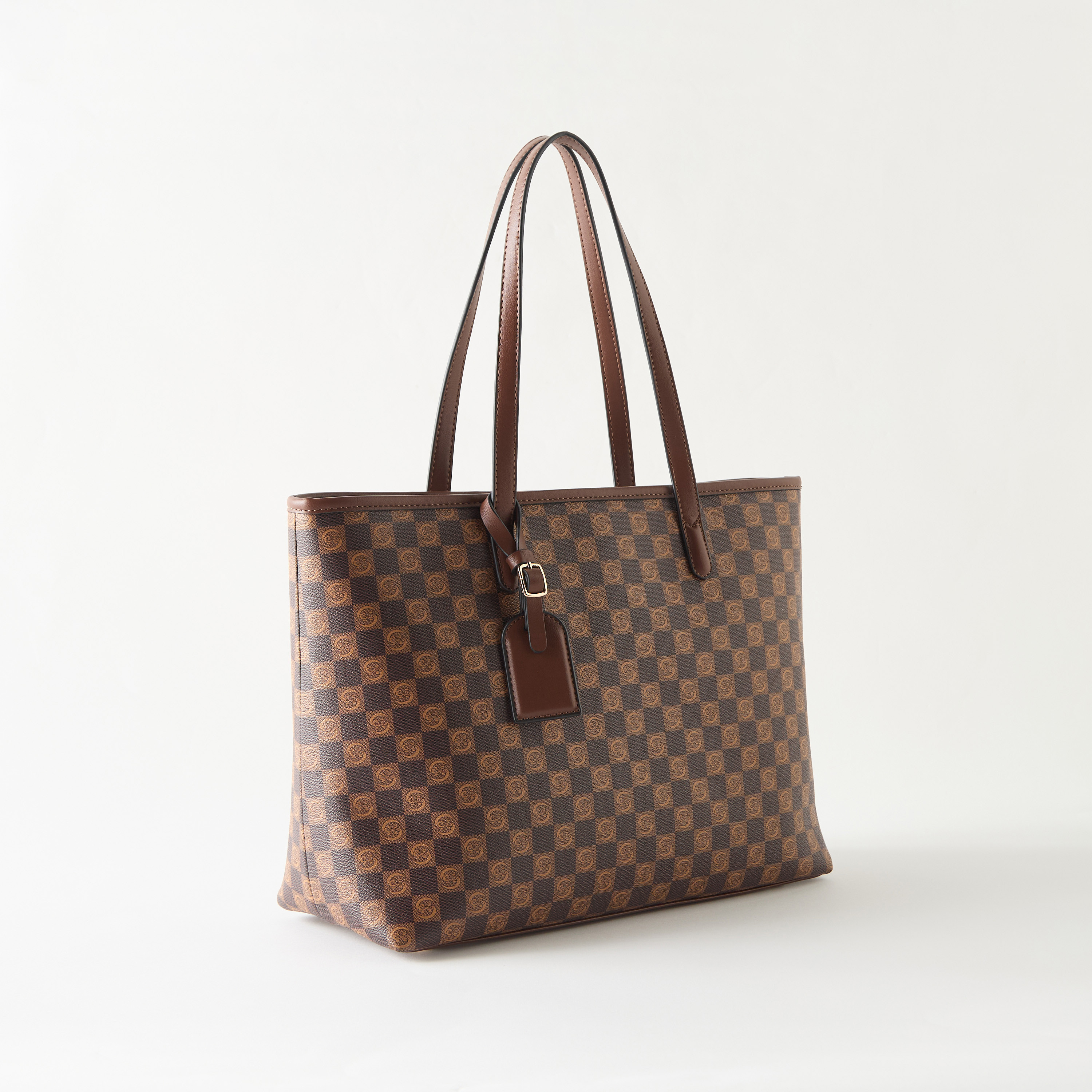 Sasha All-Over Logo Print Tote Bag with Double Handle and Zip Closure-women-bagsandwallets-handbags-image-2
