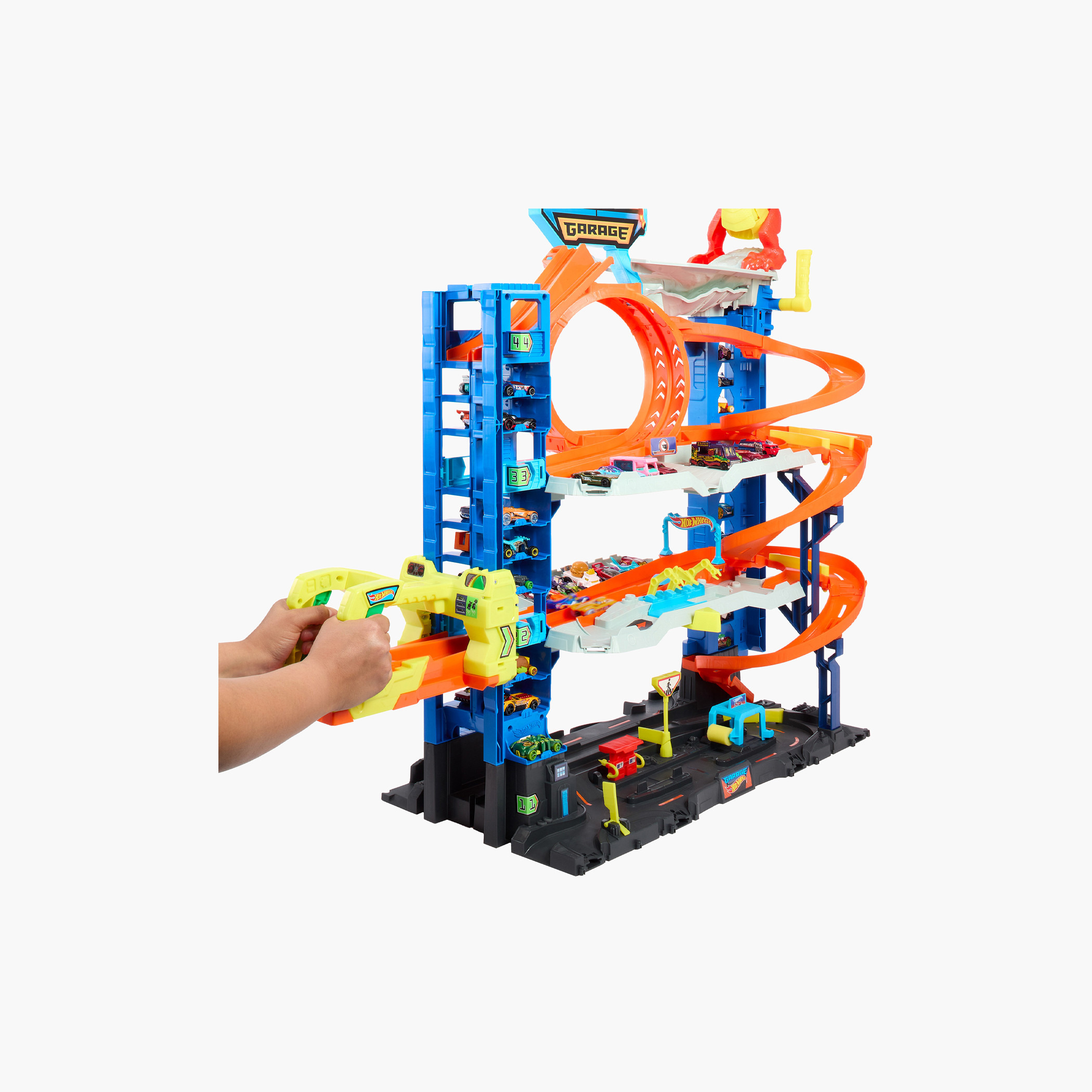 Hot Wheels City Ultimate Garage Track Set with 2 Die-Cast Toy Cars & Car-Eating Dragon, 4 Levels-toys-playvehicles-vehicleplaysets-image-3