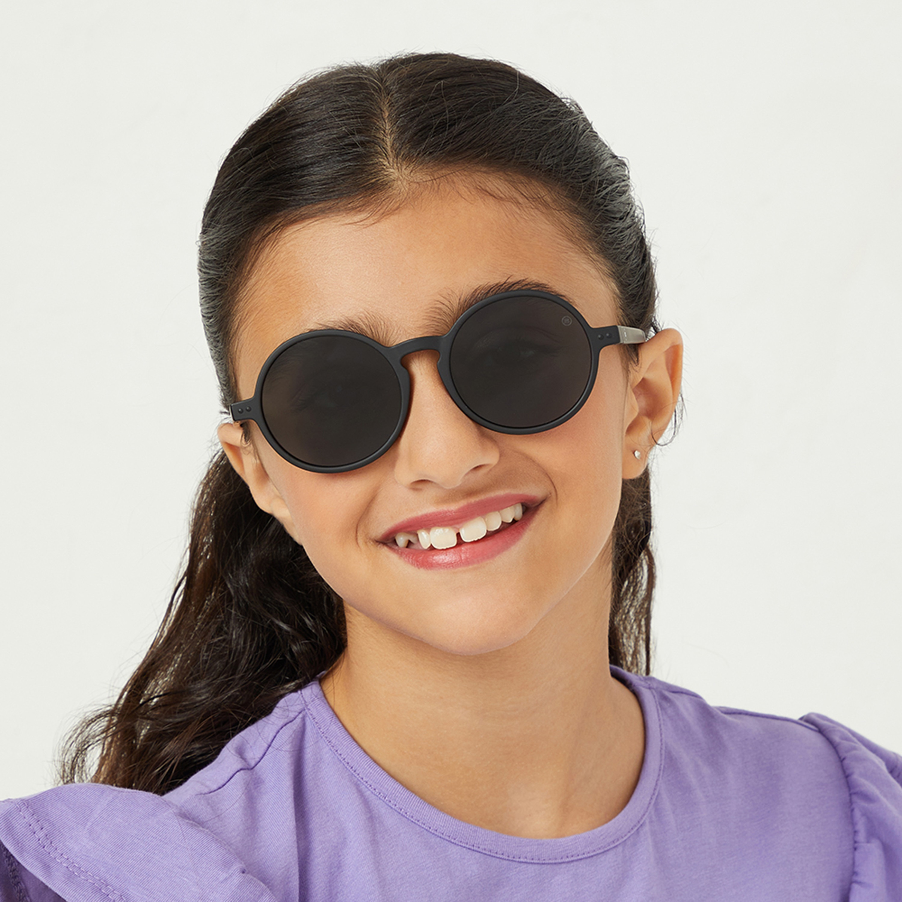 Babamio Kids Grey Lens 50 MM Round Sunglasses | BAB-000502-0107-girls-accessories-sunglasses-image-5