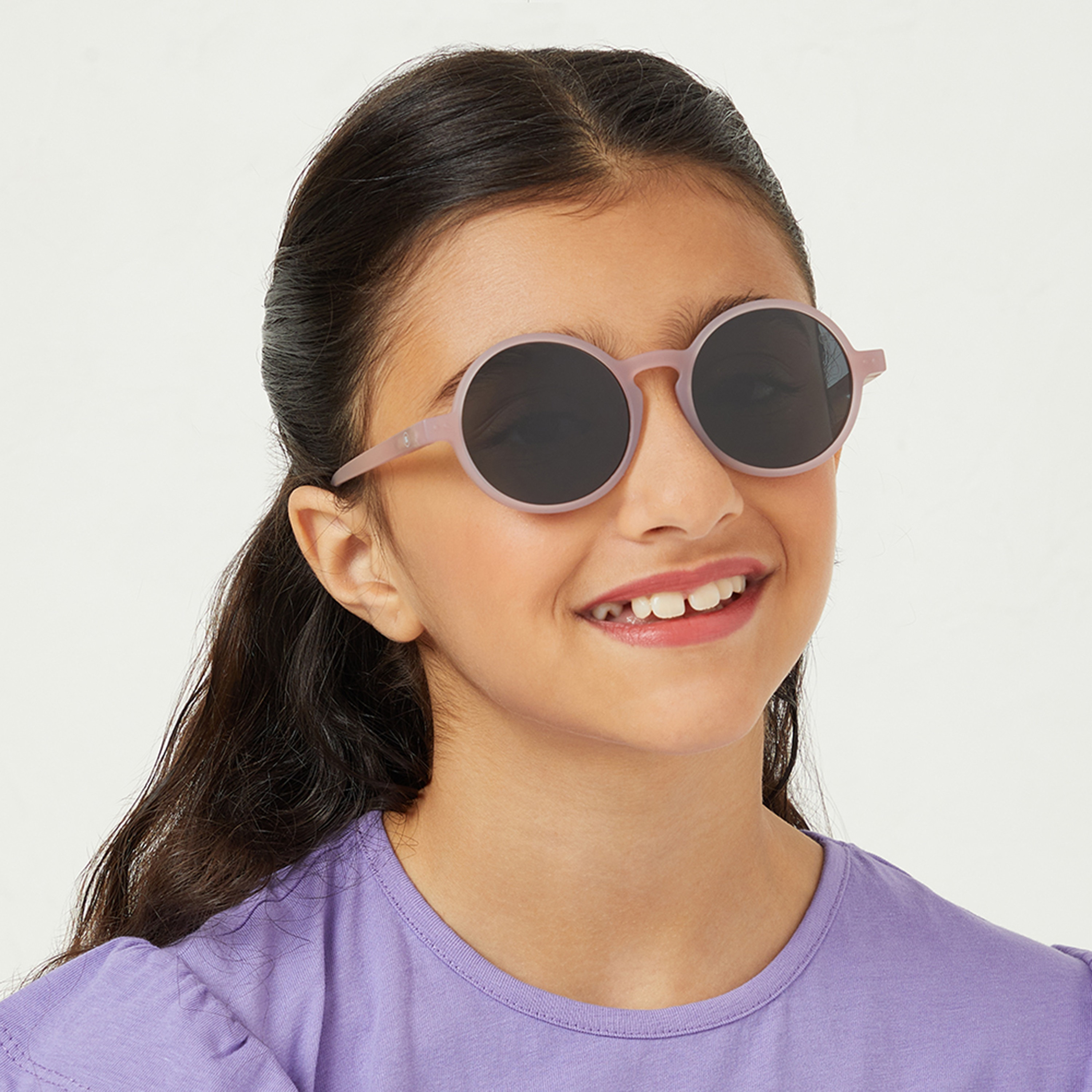 Babamio Kids Grey Lens 50 MM Round Sunglasses | BAB-000502-0907-girls-accessories-sunglasses-image-5