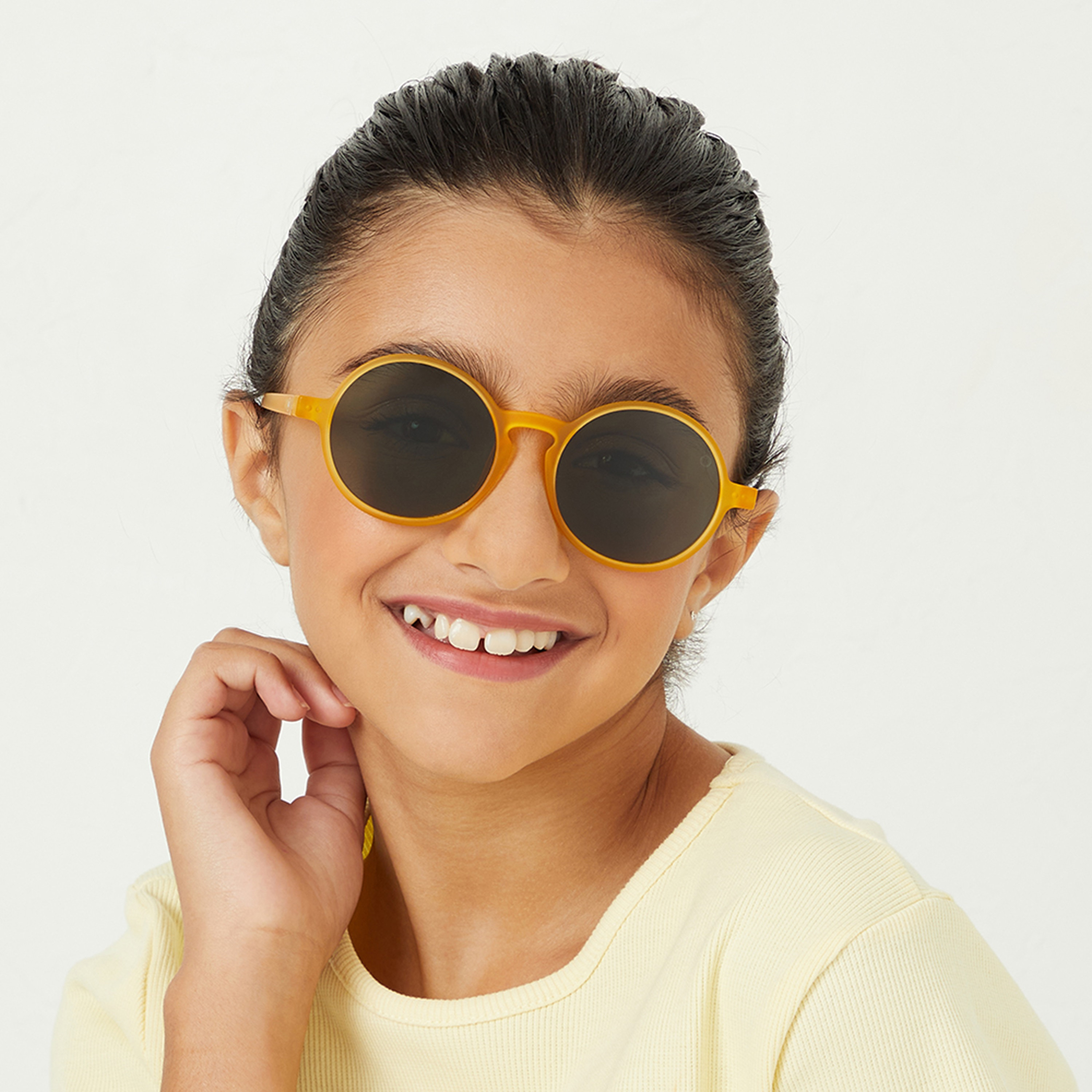 Babamio Kids Green Lens 50 MM Round Sunglasses | BAB-000502-2006-girls-accessories-sunglasses-image-5