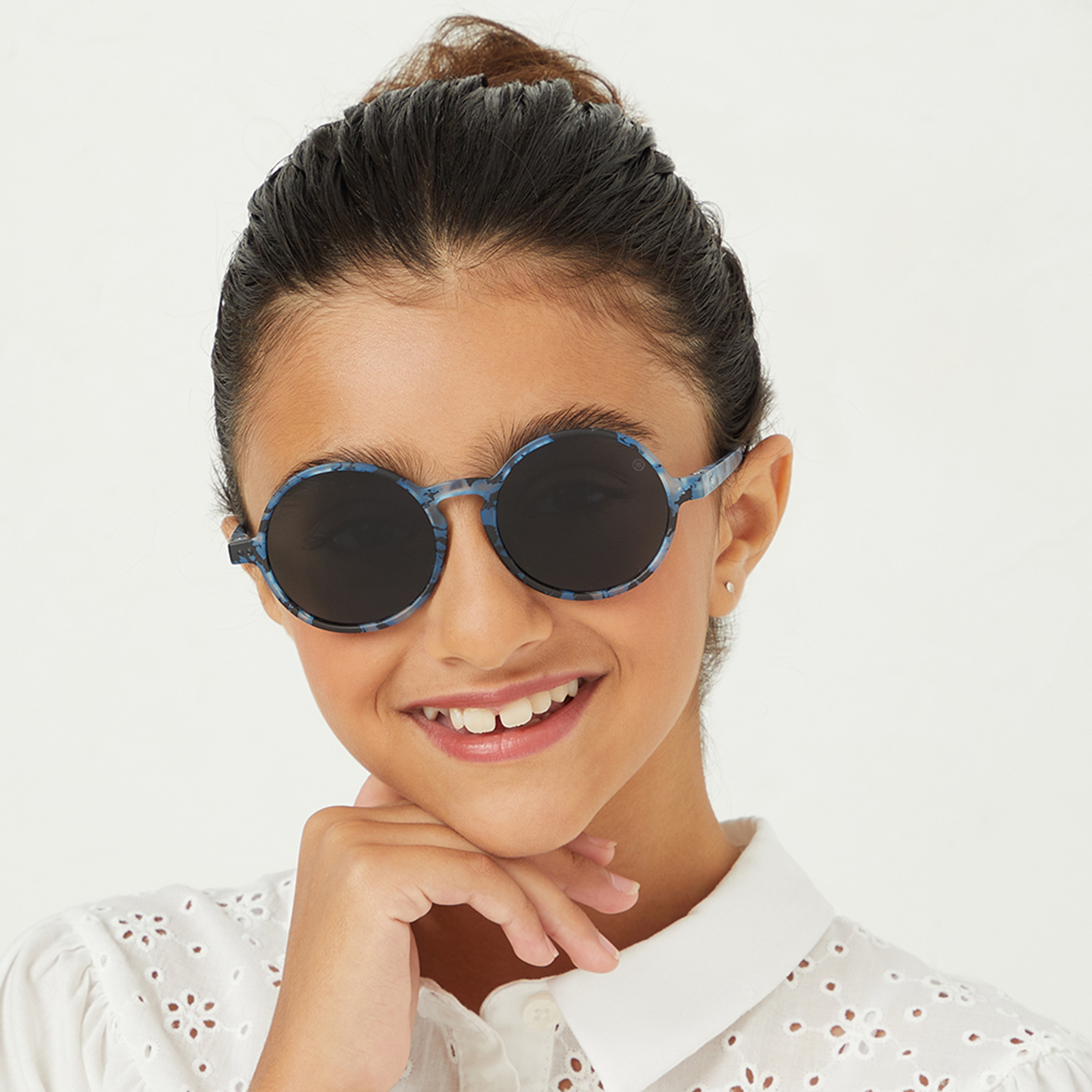 Babamio Kids Grey Lens 50 MM Round Sunglasses | BAB-000502-2807-girls-accessories-sunglasses-image-5