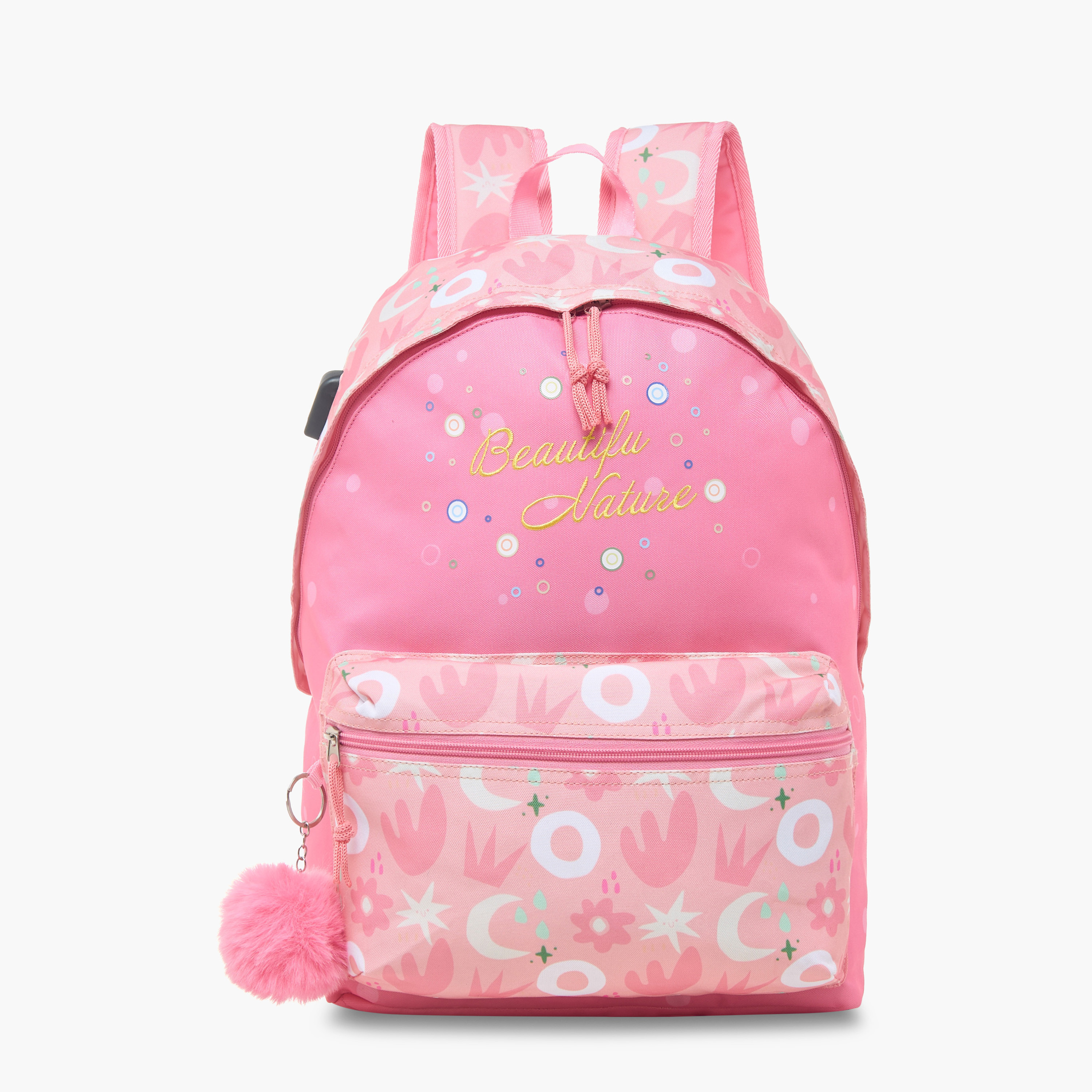 Juniors Printed Backpack with Laptop Compartment and Adjustable Strap - 16 inches-school-bagsandbackpacks-backpacks-image-1