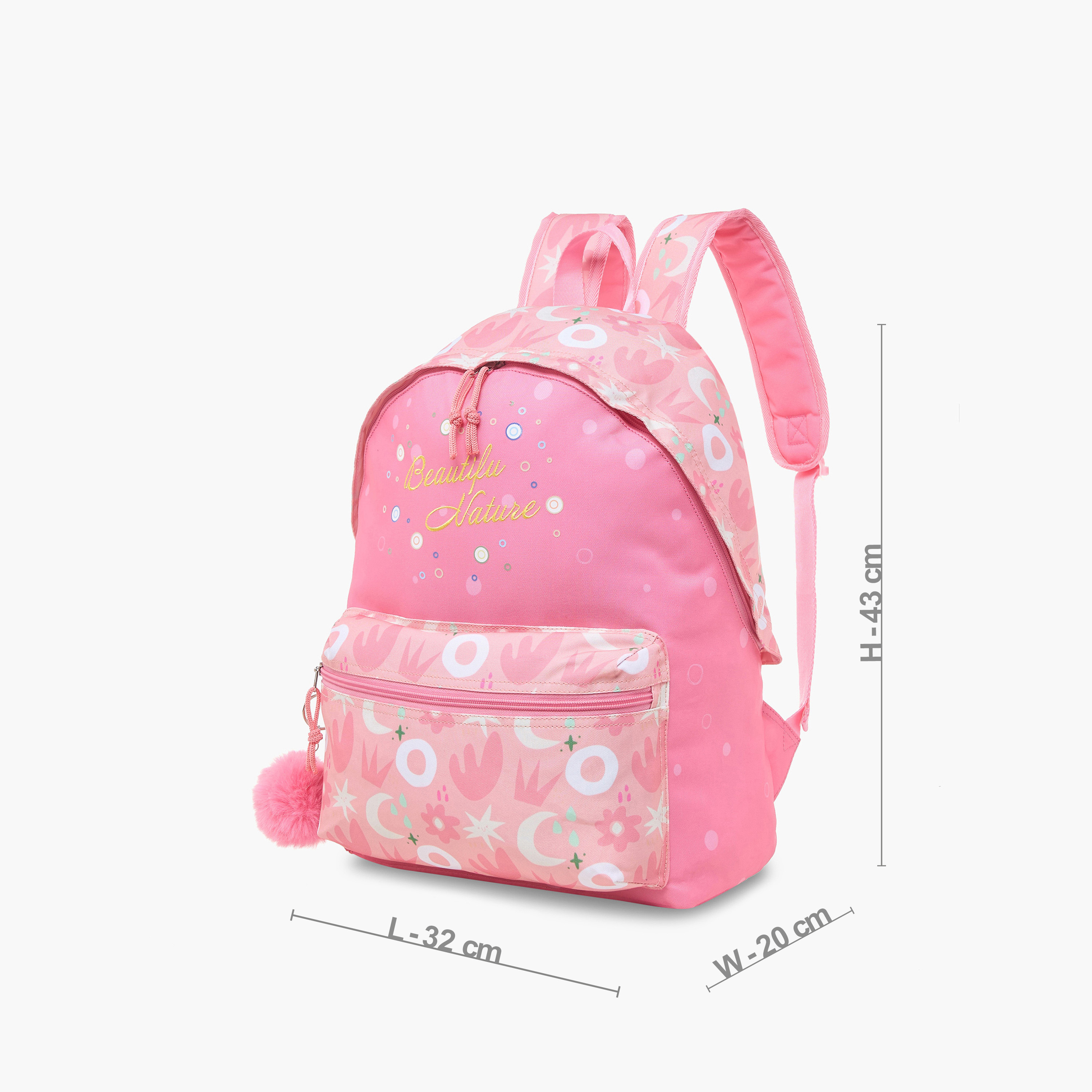 Juniors Printed Backpack with Laptop Compartment and Adjustable Strap - 16 inches-school-bagsandbackpacks-backpacks-image-2
