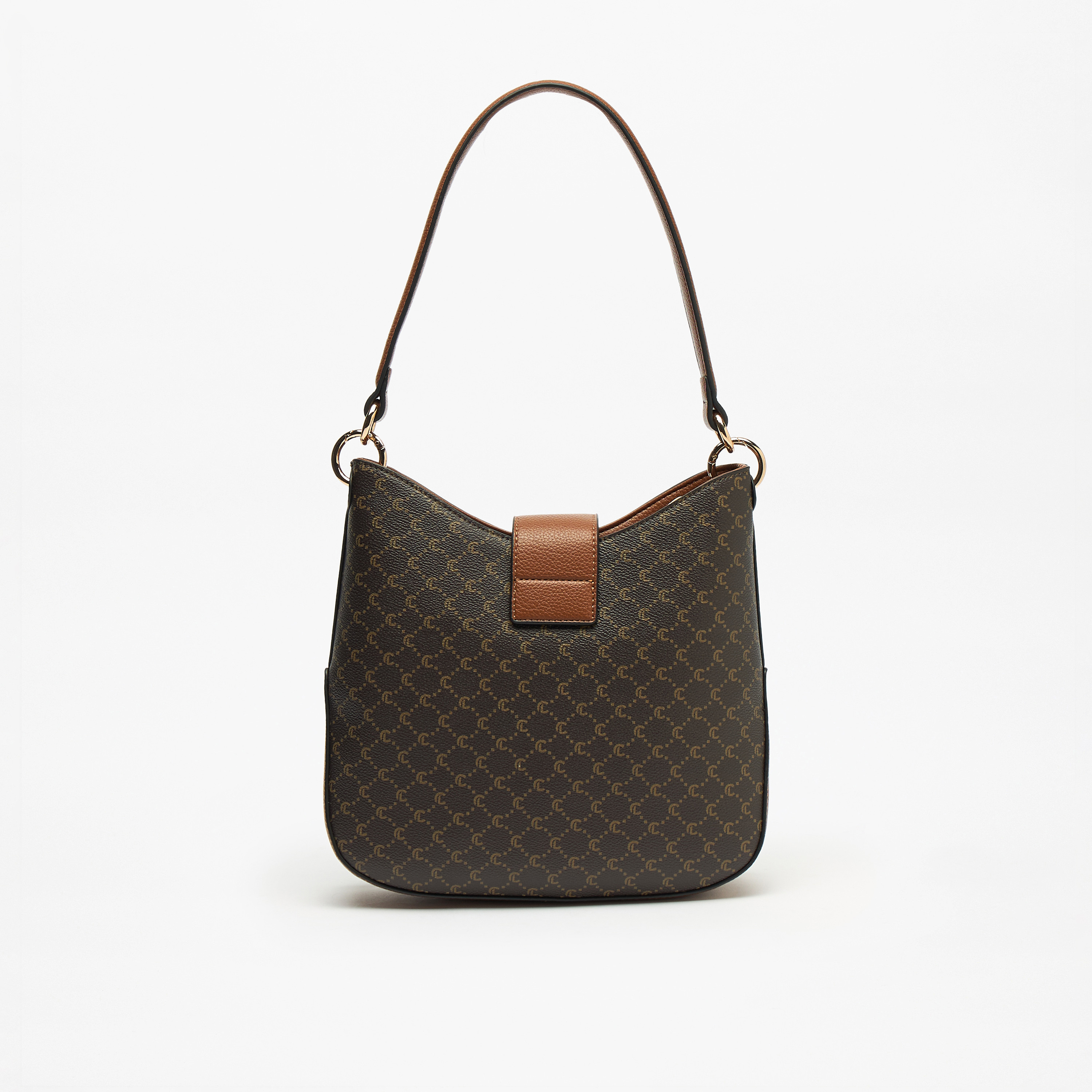 Le Confort Textured Shoulder Bag with Double Straps and Zip Closure-women-bagsandwallets-handbags-image-4
