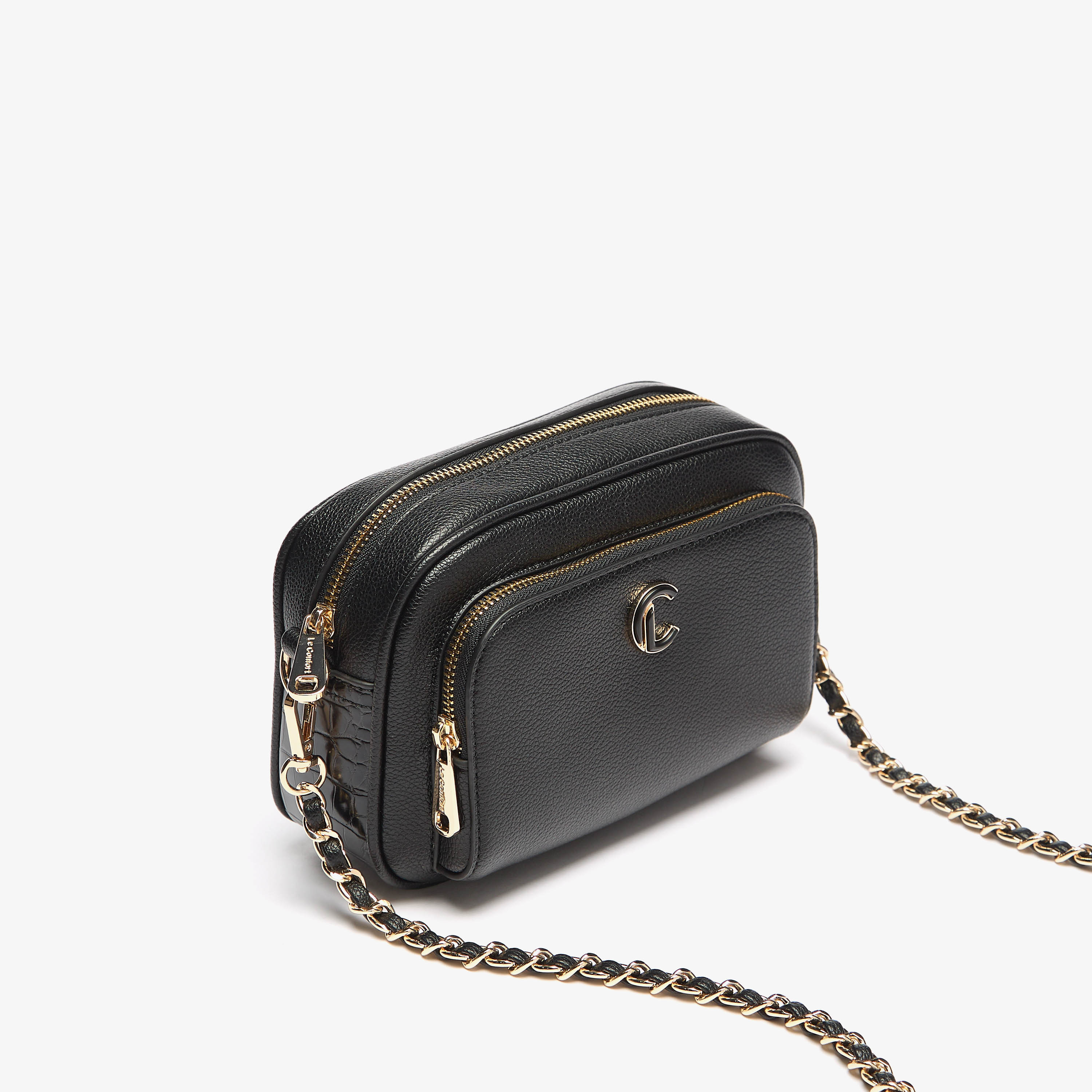 Le Confort Solid Crossbody Bag with Zip Closure and Chain Strap-women-bagsandwallets-handbags-image-2