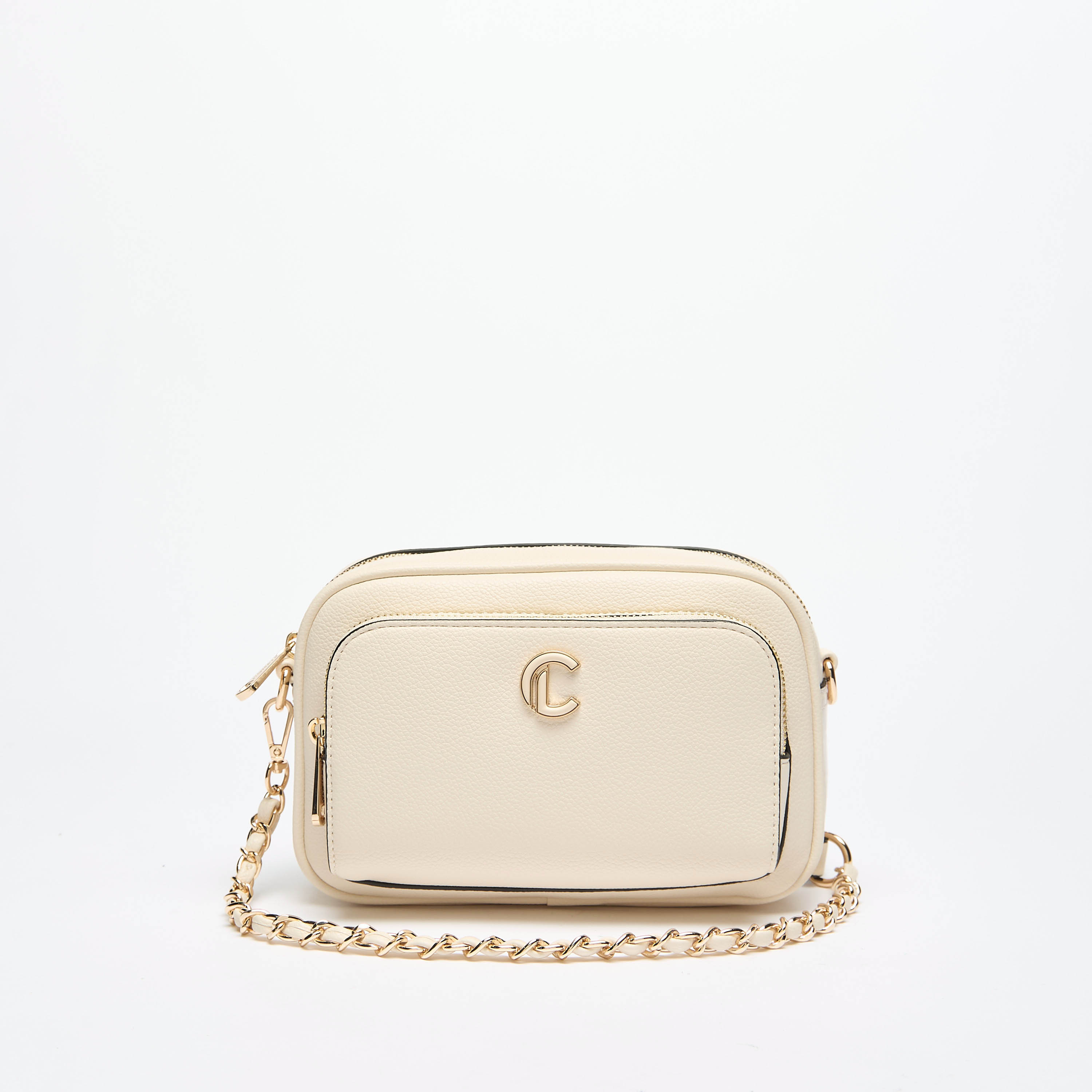 شنطة كروس بودي سادة بحزام سلسلة وسحاب إغلاق من لو كونفورت-women-bagsandwallets-handbags-image-1