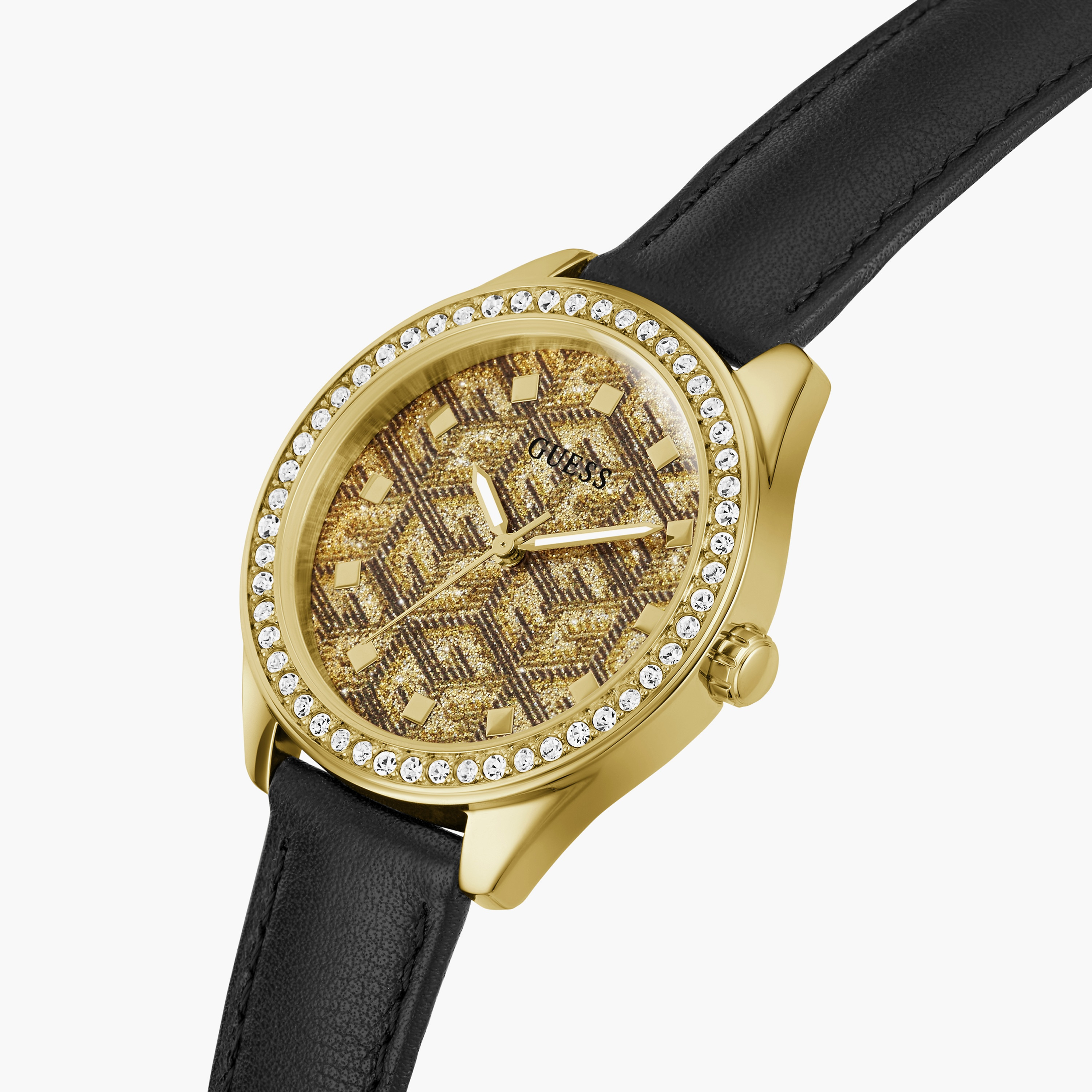 Guess Women's Gold Analog Leather Strap Watch | GW0608L2-women-watchesandjewellery-watches-image-4