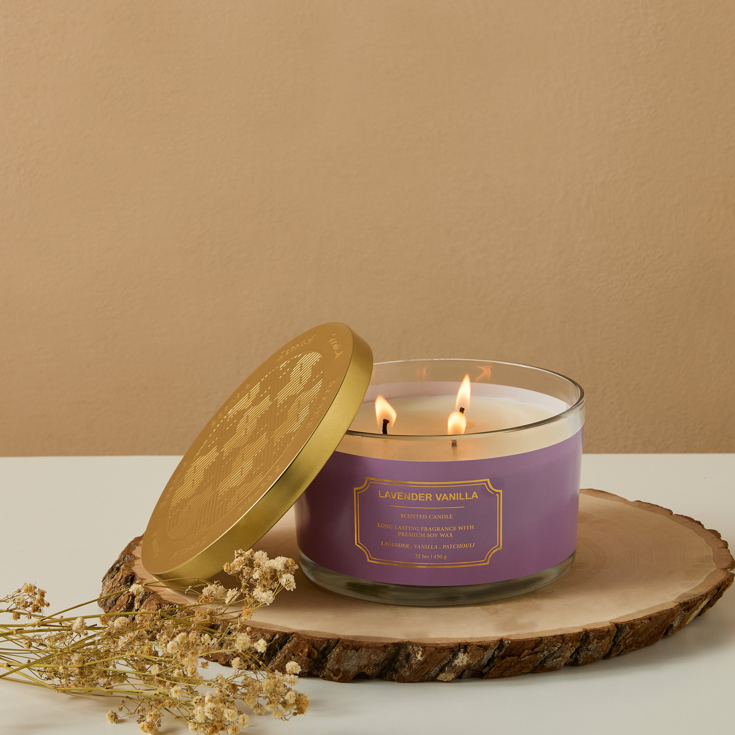 Scent.d Lavender Vanilla 3-Wick Candle - 32 h-household-homefragrance-candles-image-1