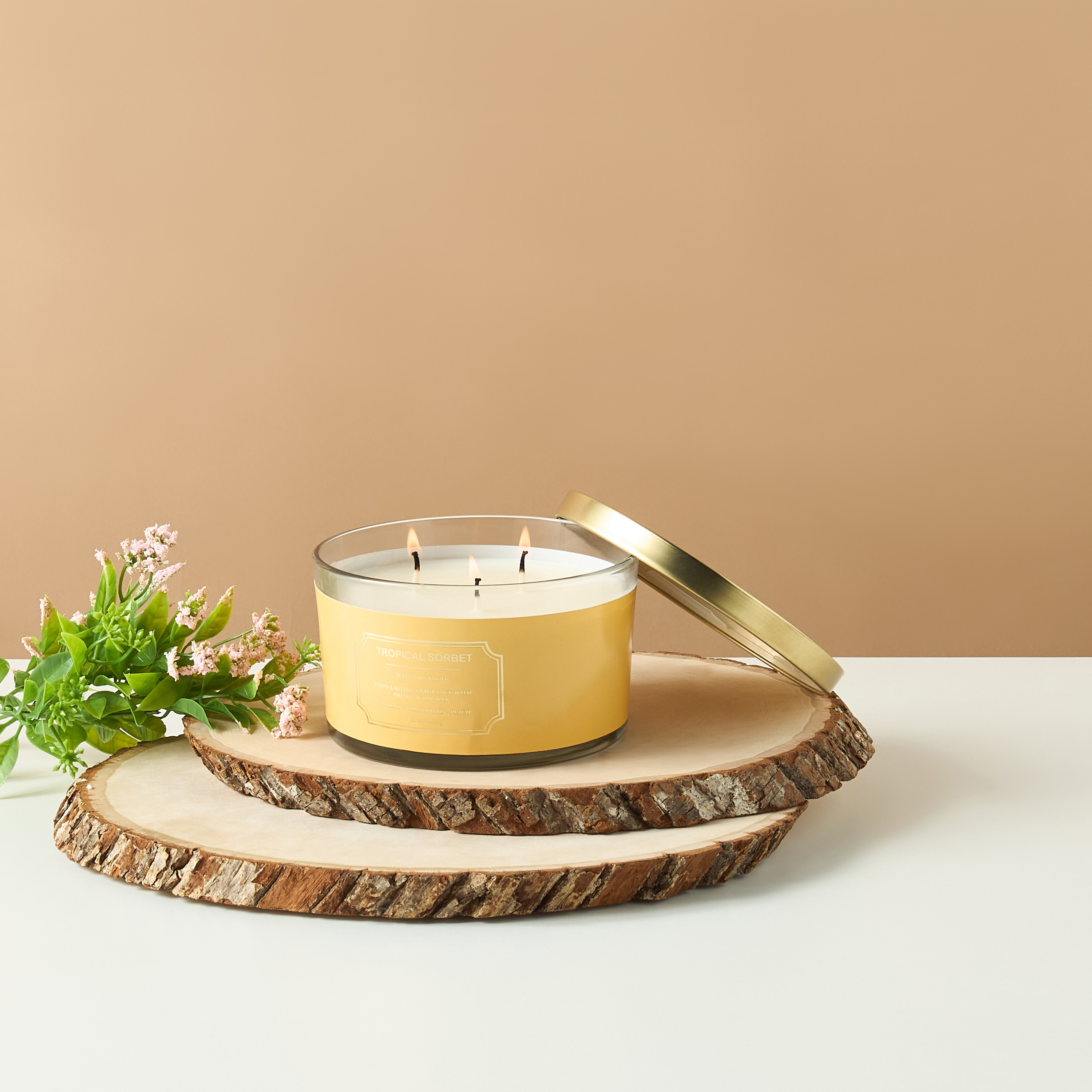 Scent.d Tropical Sorbet 3-wick Candle - 9 cms-household-homefragrance-candles-image-1