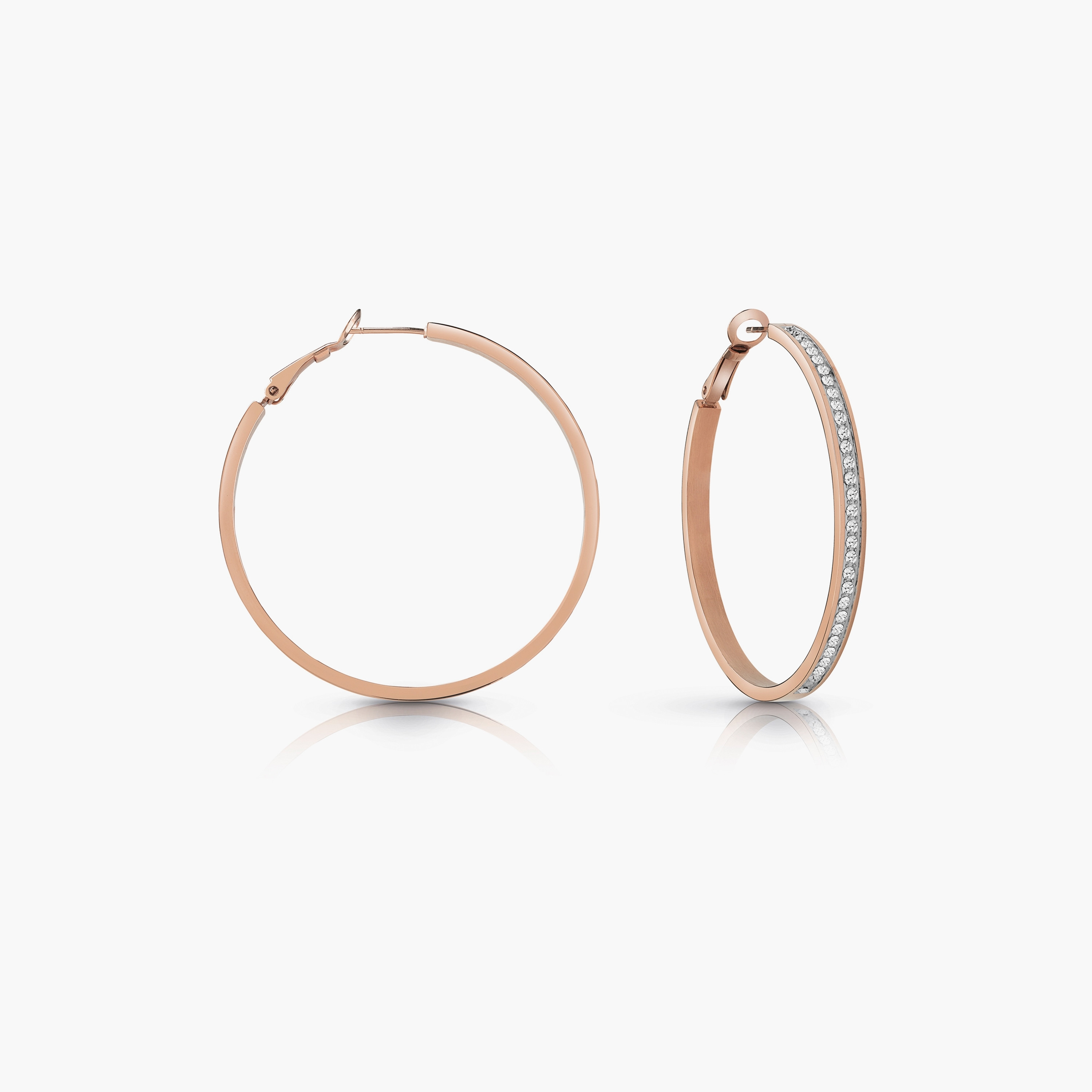 Guess Rose Gold Color My Day Hoop Earrings | JUBE02247JW-women-watchesandjewellery-jewellery-earrings-image-1