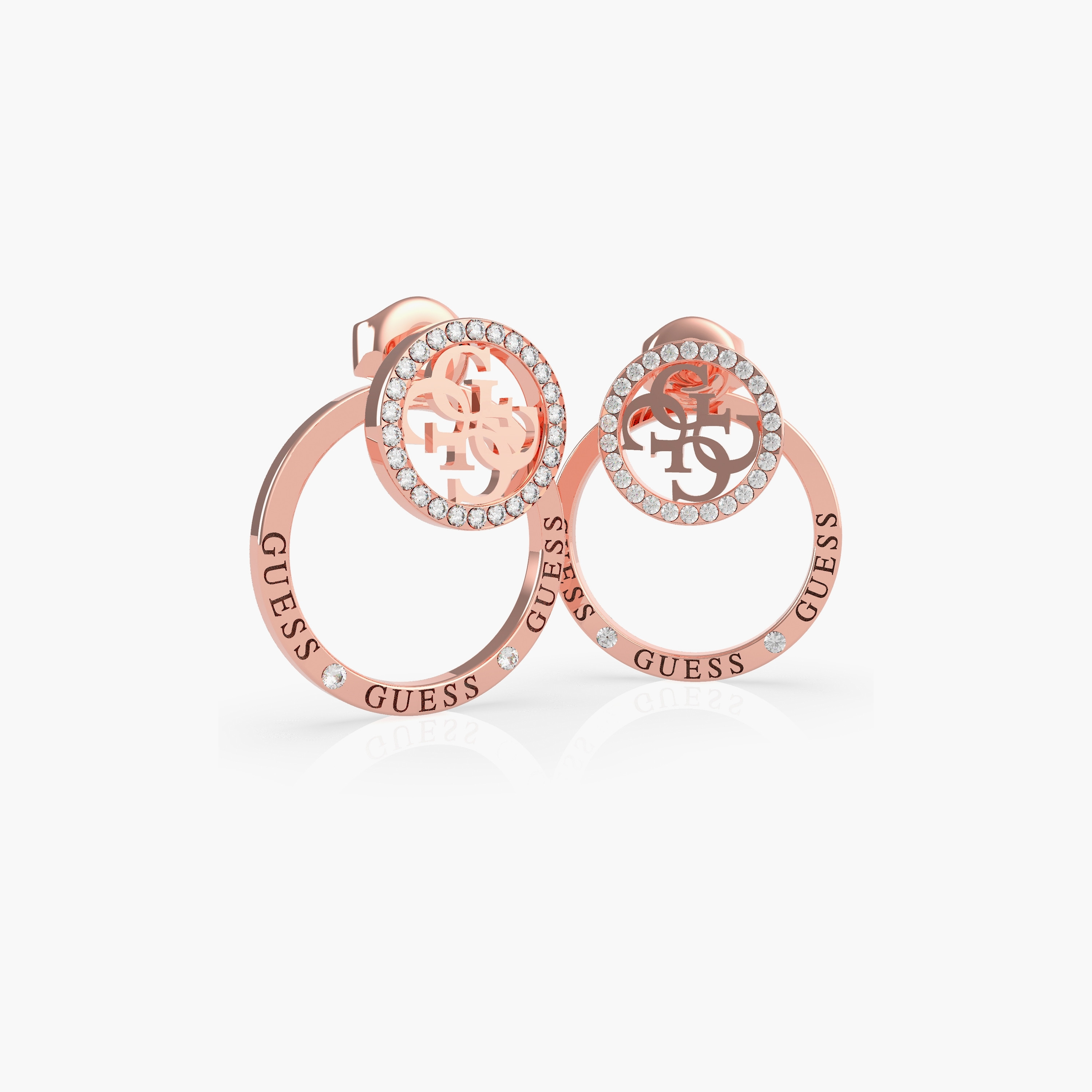 أقراط ستاد إكيليبر بلون ذهبي وردي من جيس | JUBE79096JW-women-watchesandjewellery-jewellery-earrings-image-1