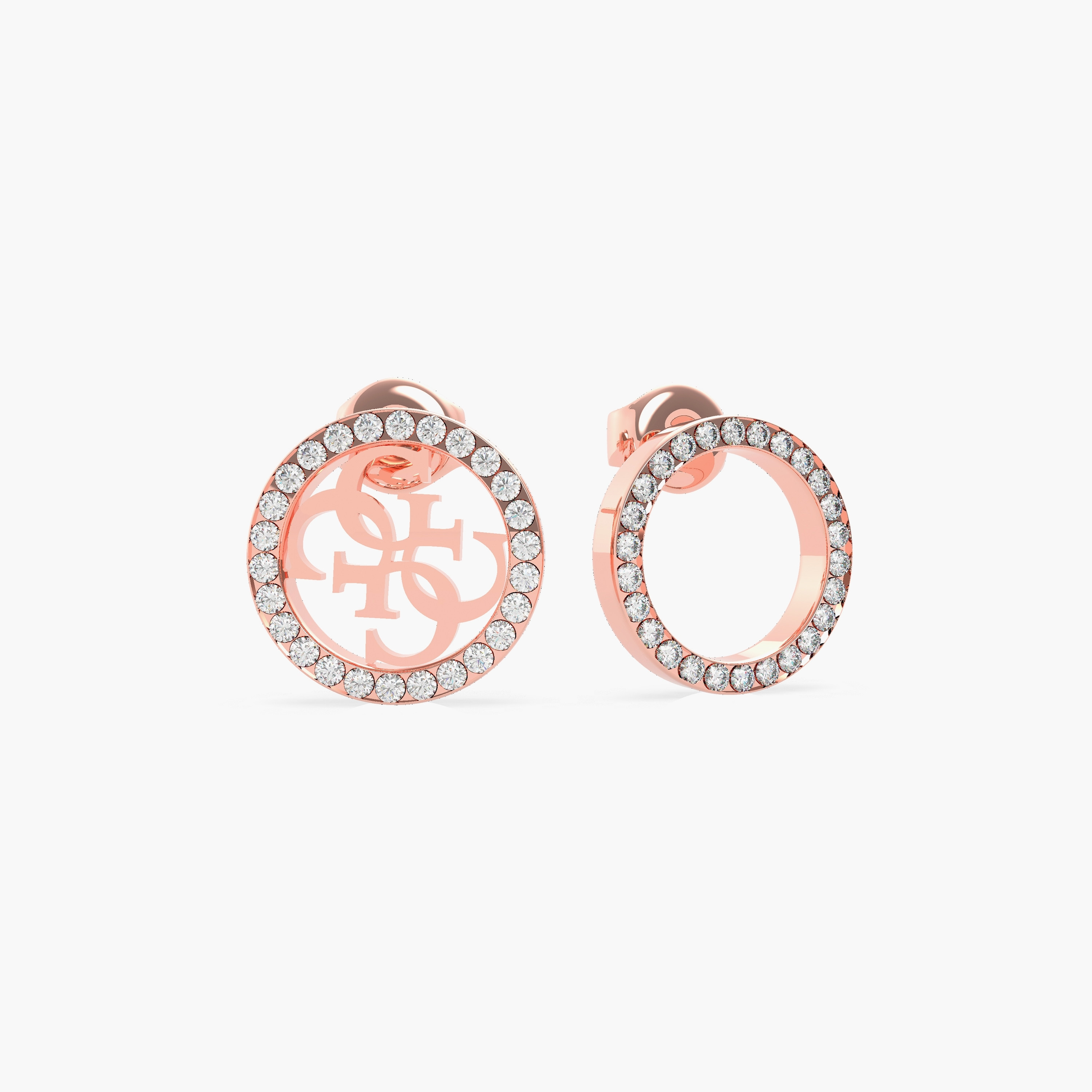 أقراط ستاد إكيليبر بلون ذهبي وردي من جيس | JUBE79100JW-women-watchesandjewellery-jewellery-earrings-image-1