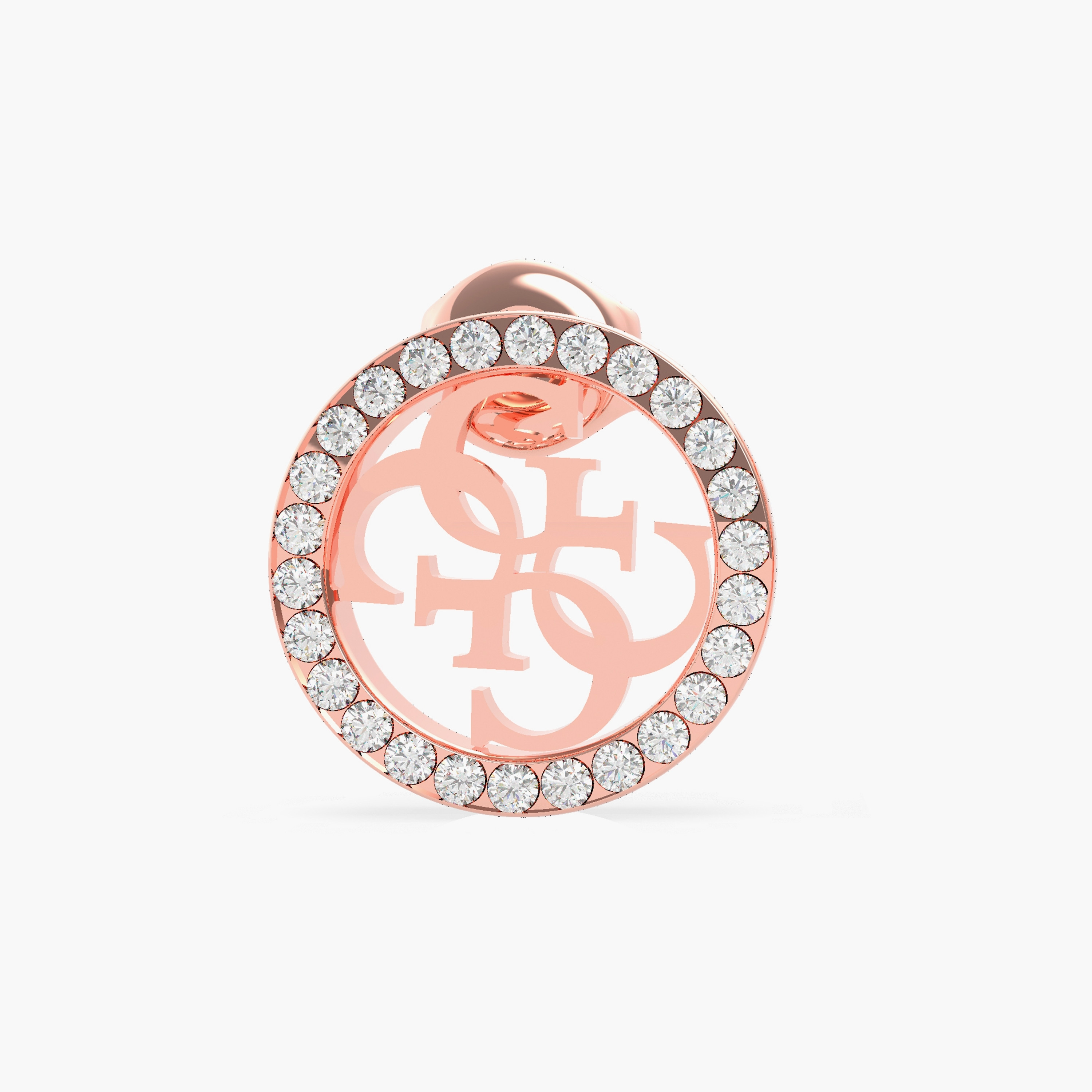 Guess Rose Gold Equilibre Stud Earrings | JUBE79100JW-women-watchesandjewellery-jewellery-earrings-image-2