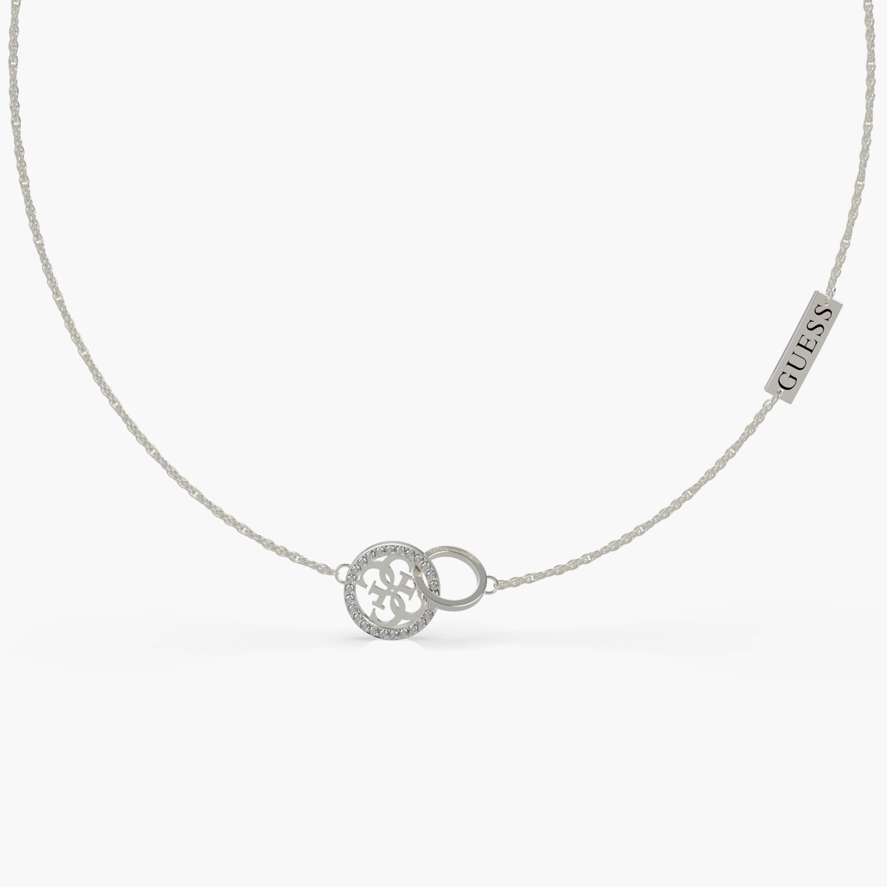 Guess Silver Equilibre Necklace | JUBN79045JW-women-watchesandjewellery-jewellery-necklacesandpendants-image-2