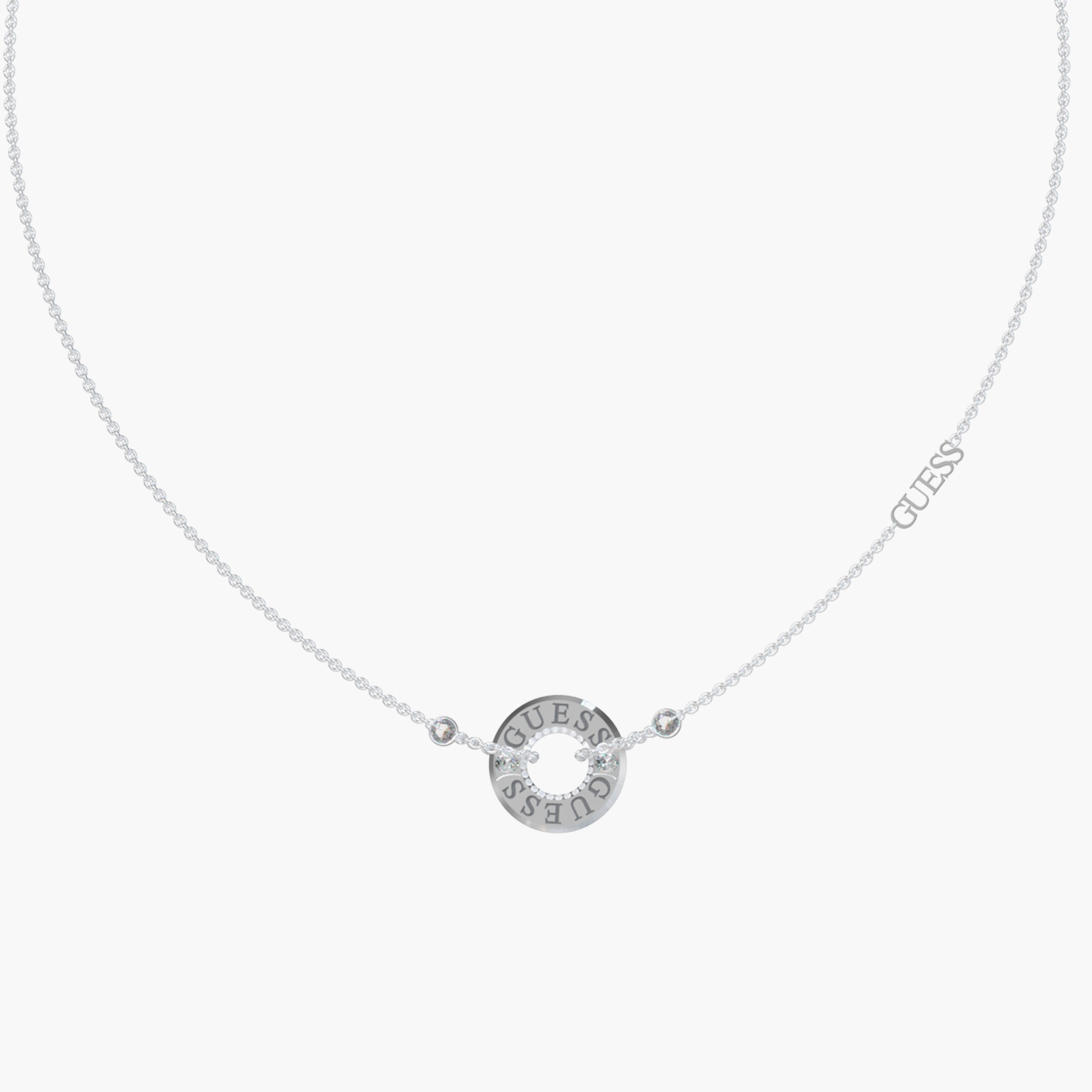 Guess Silver Just Necklace | JUBN03110JW-women-watchesandjewellery-jewellery-necklacesandpendants-image-2