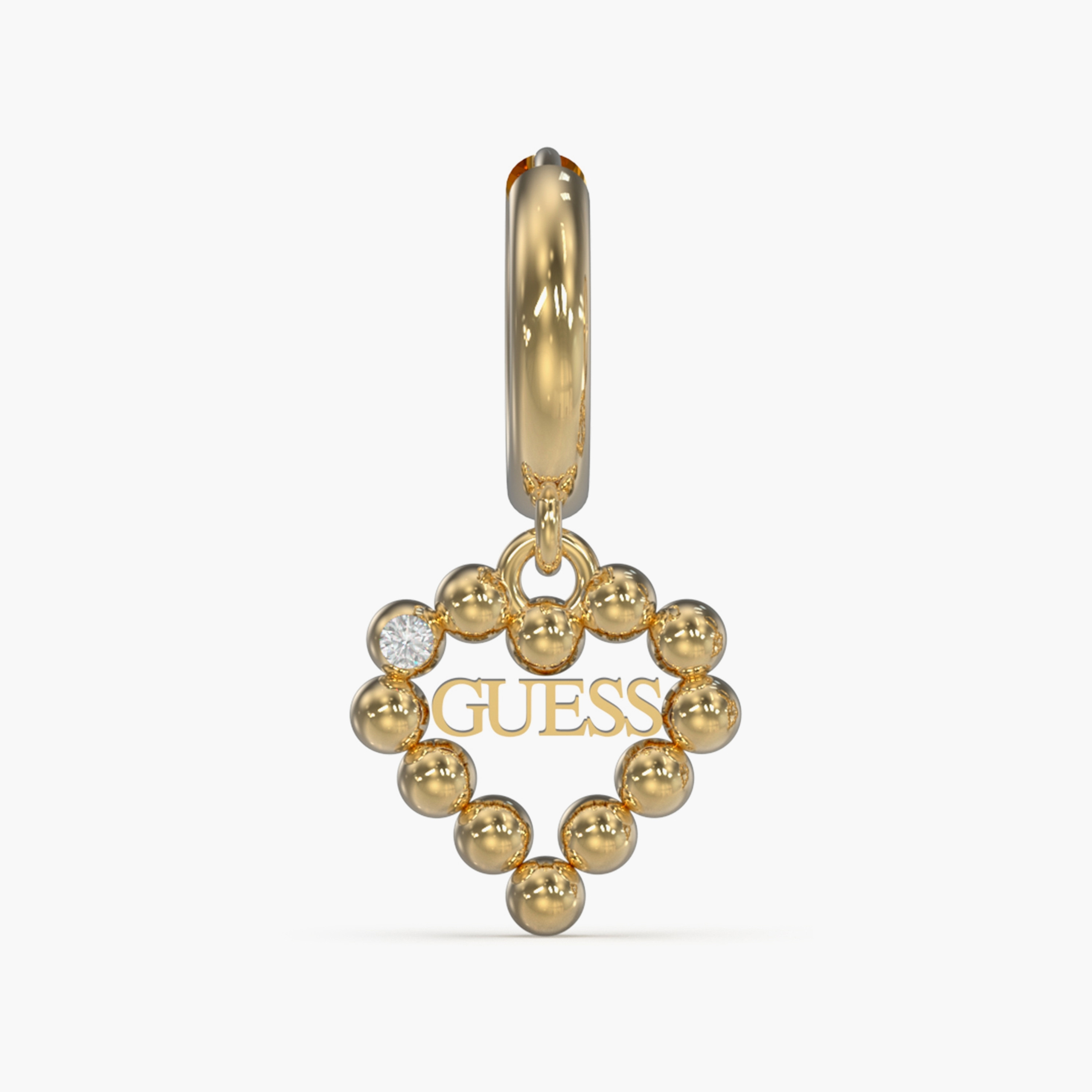Guess Gold Huggies Me Huggies Hoop Earrings | JUBE03146JW-women-watchesandjewellery-jewellery-earrings-image-2