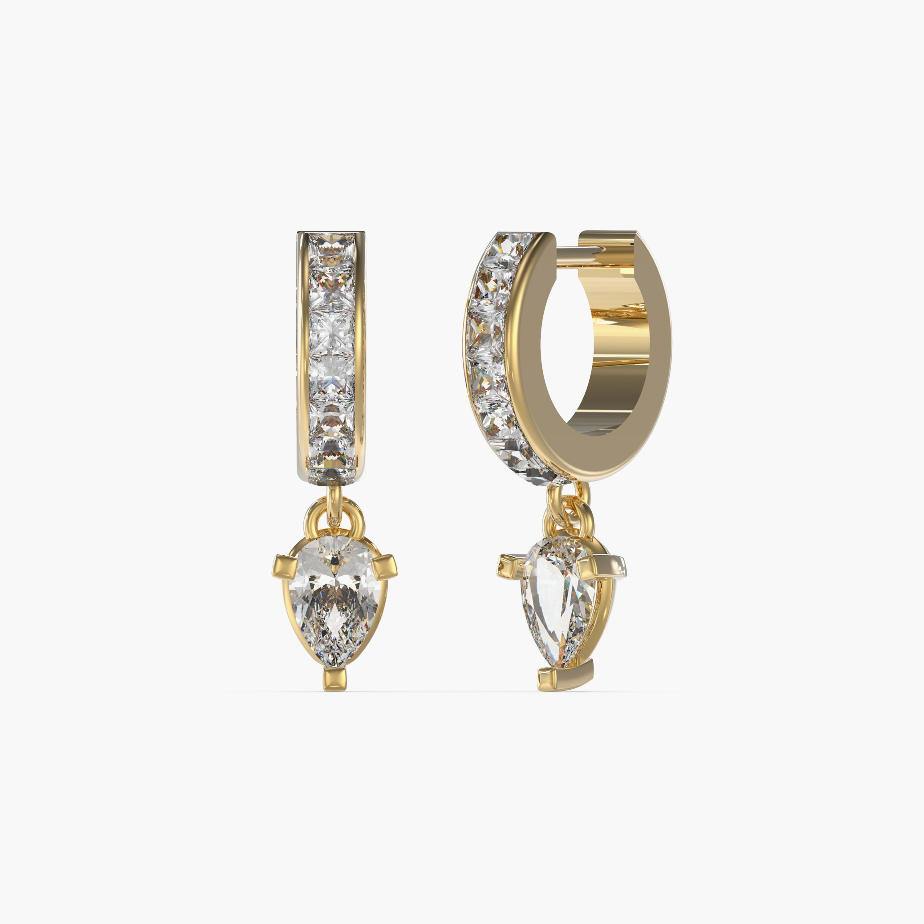 Guess Gold Huggies Me Crystal Drop Huggies Hoop Earrings | JUBE03149JW-women-watchesandjewellery-jewellery-earrings-image-1