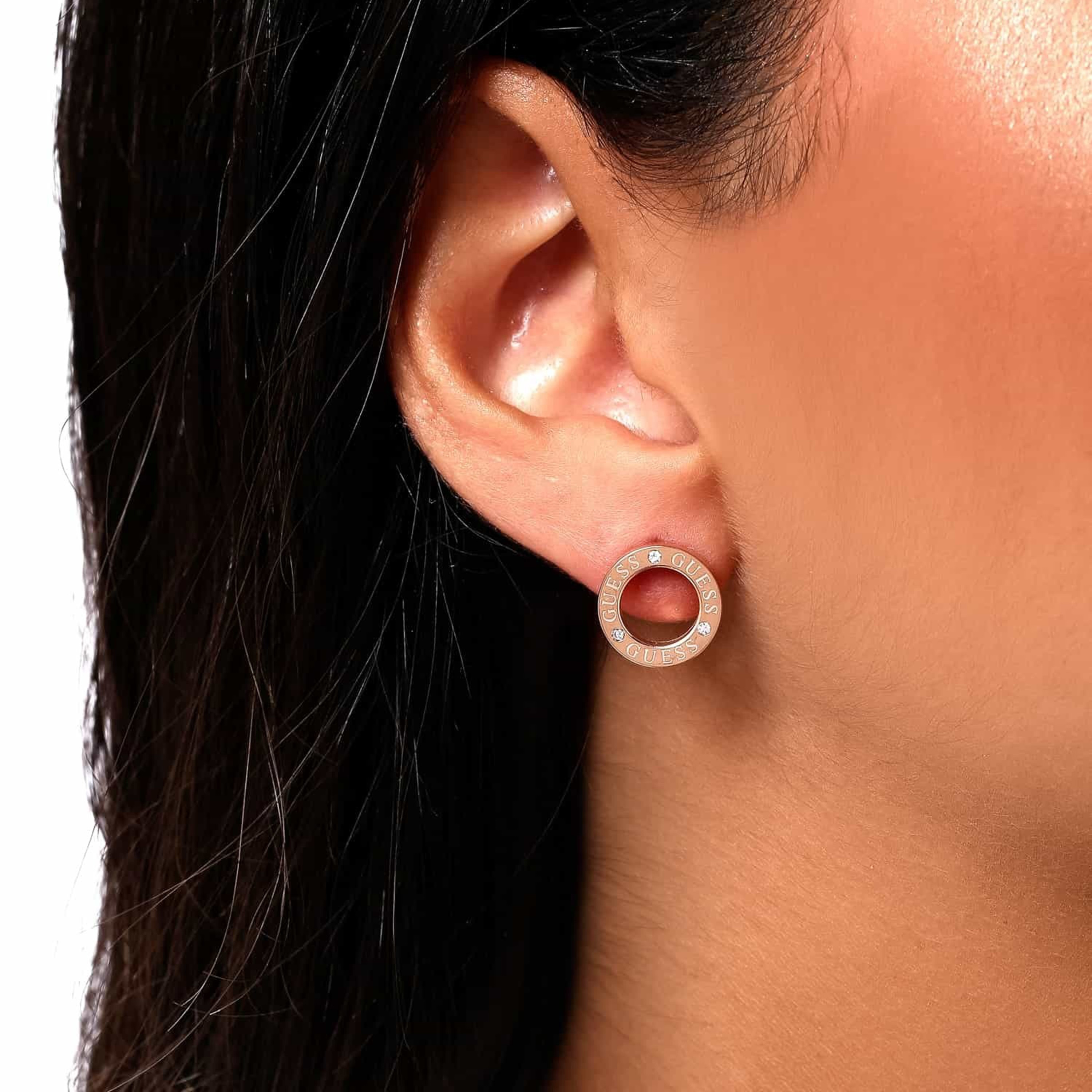 Guess Circle Lights Stud Earrings | JUBE03173JW-women-watchesandjewellery-jewellery-earrings-image-3