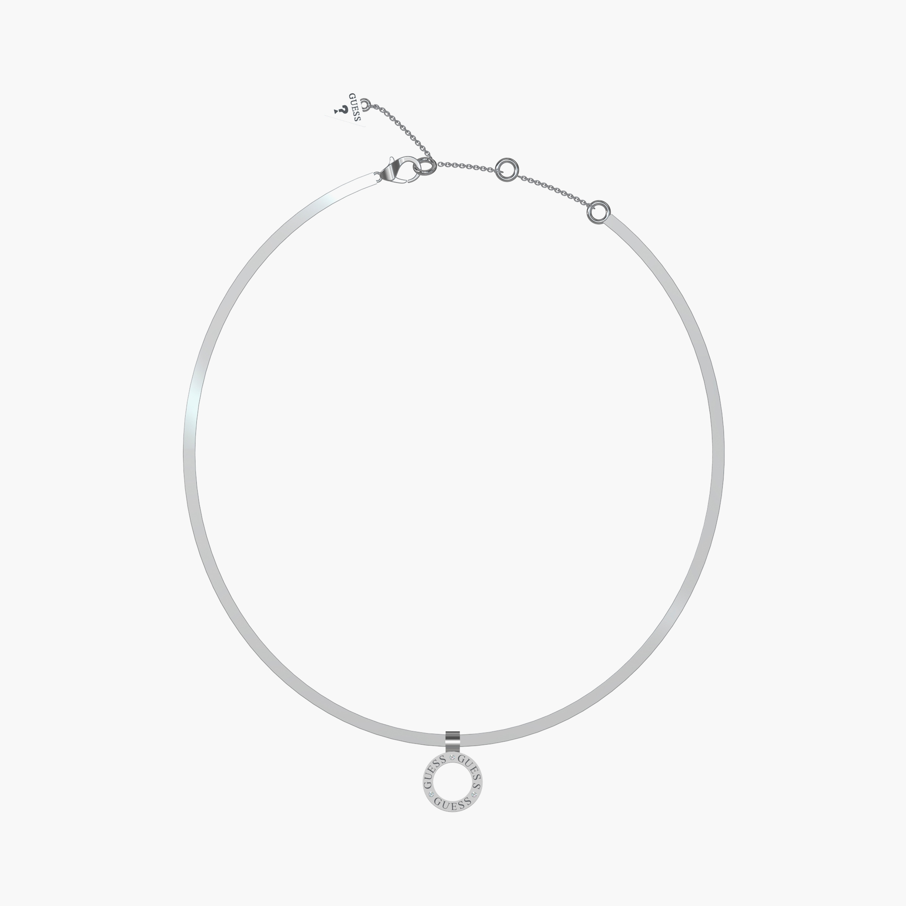 Guess Silver Circle Lights Necklace | JUBN03171JW-women-watchesandjewellery-jewellery-necklacesandpendants-image-1