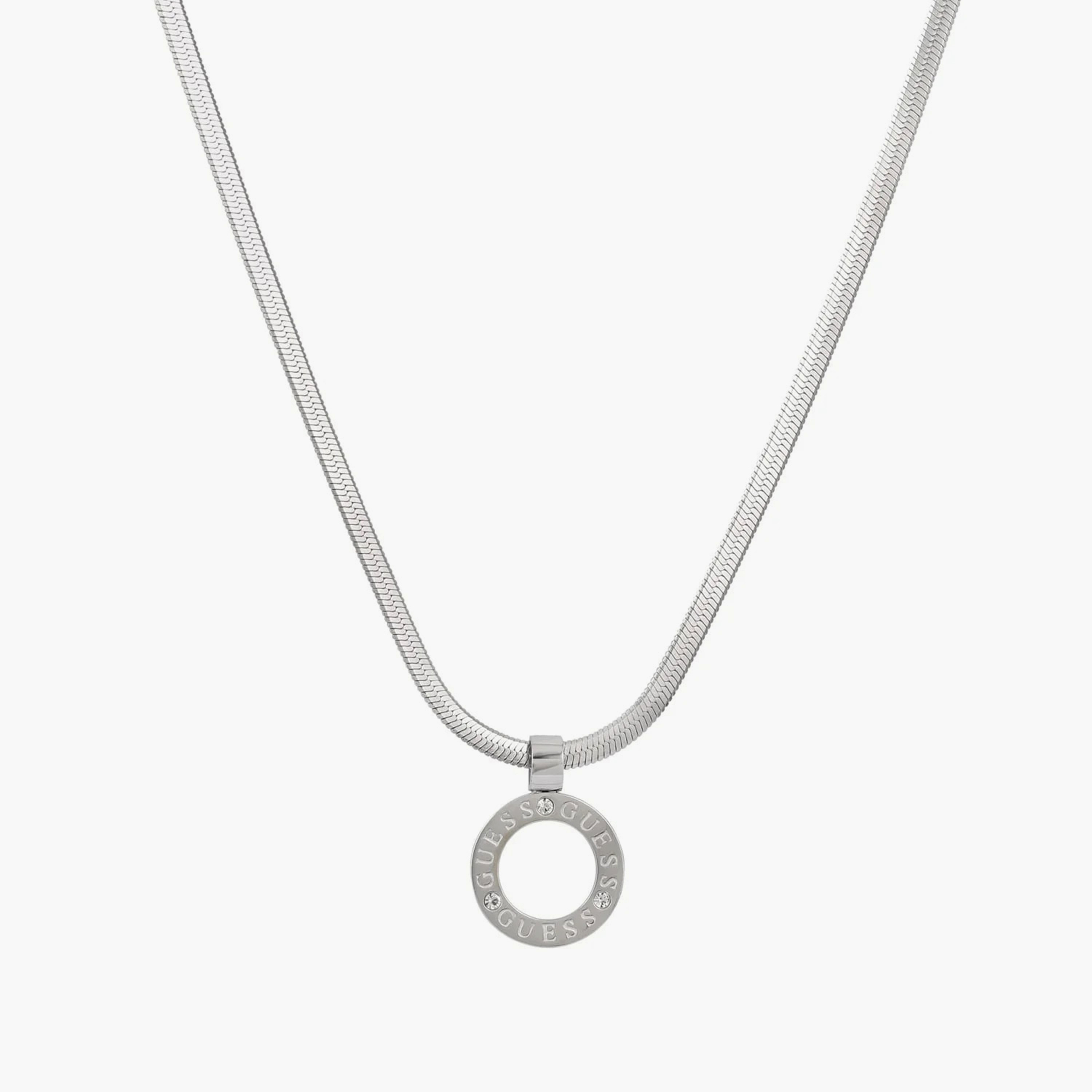 Guess Silver Circle Lights Necklace | JUBN03171JW-women-watchesandjewellery-jewellery-necklacesandpendants-image-2