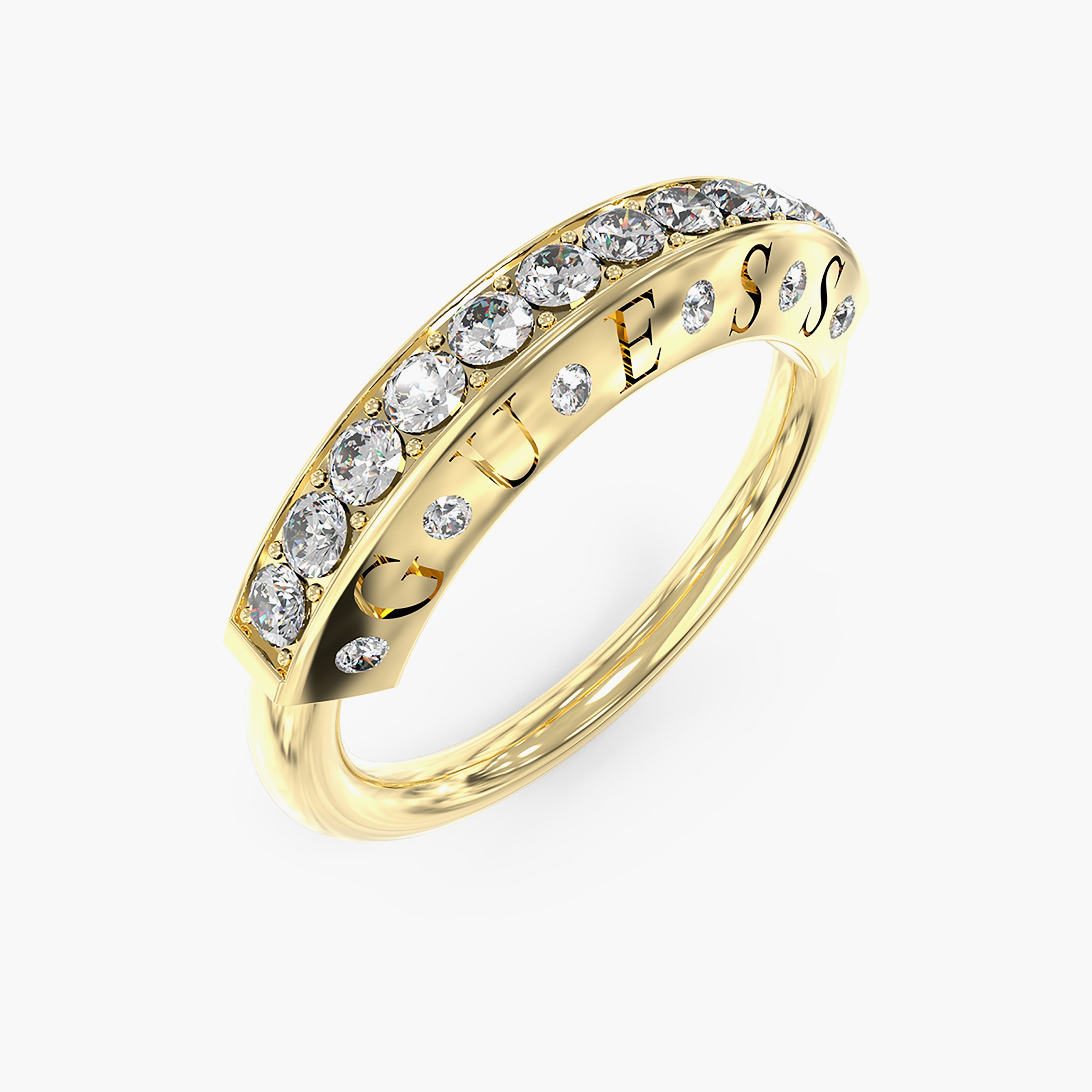 Guess Gold Bond Ring | JUBR03254JW-women-watchesandjewellery-jewellery-rings-image-1