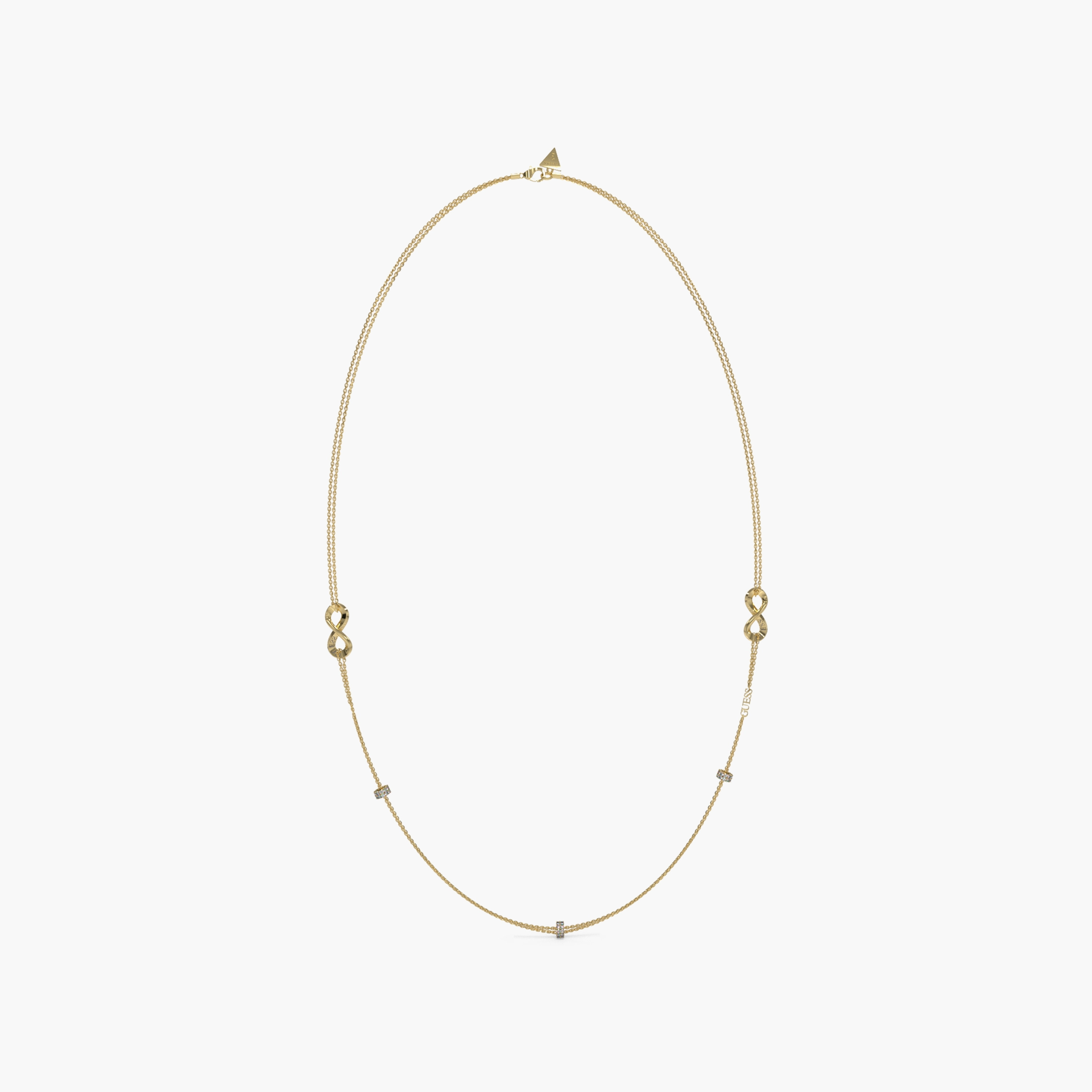 Guess Gold Endless Dream Double Infinity Chain Necklace | JUBN03260JW-women-watchesandjewellery-jewellery-necklacesandpendants-image-1
