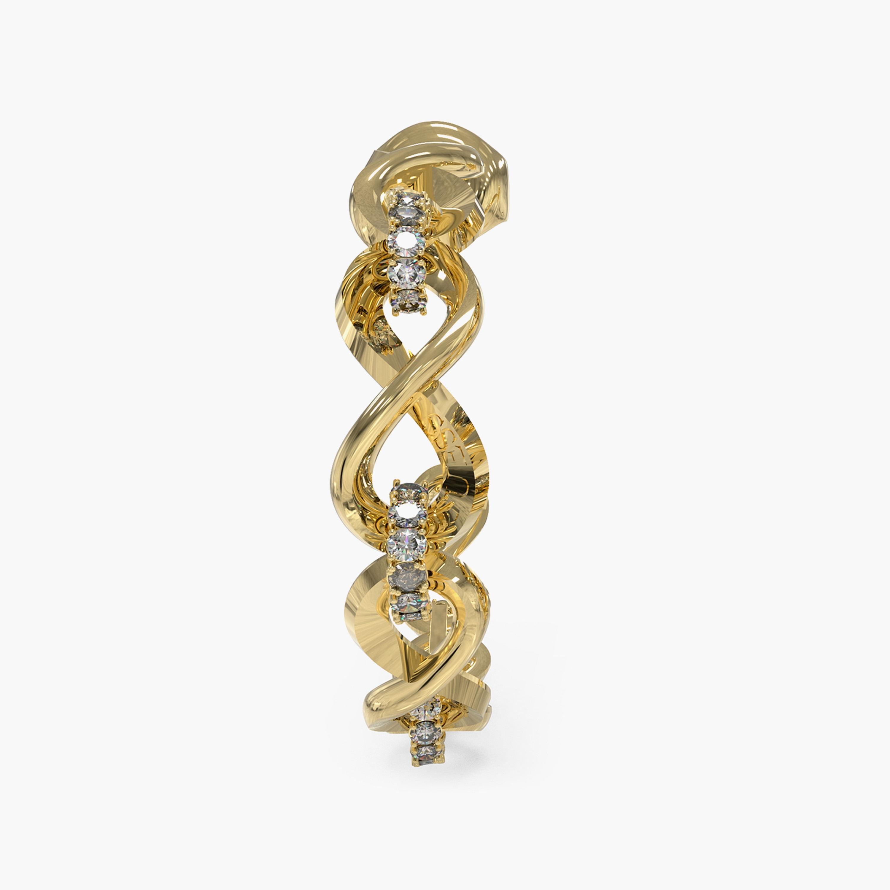 Guess Gold Endless Dream Pave Links Hoop Earrings | JUBE03267JW-women-watchesandjewellery-jewellery-earrings-image-2