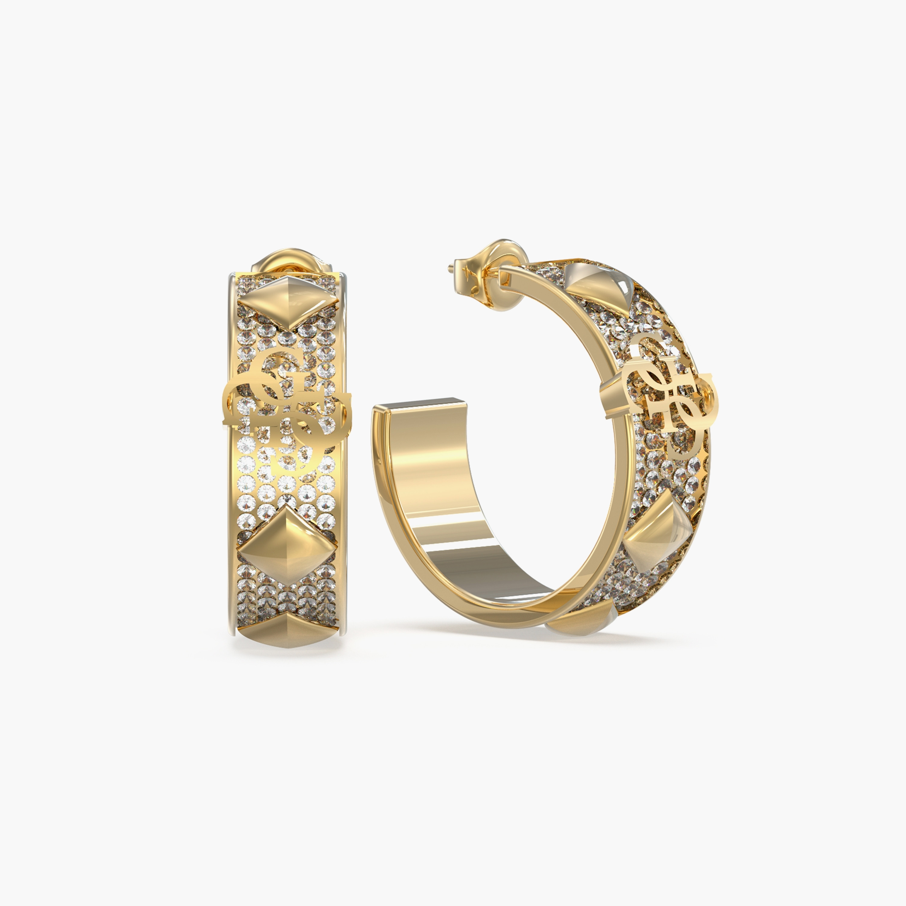 أقراط ذو 4 جي فور إيفر بايف ستاد ھوب بلون ذهبي من جيس | JUBE03279JW-women-watchesandjewellery-jewellery-earrings-image-1