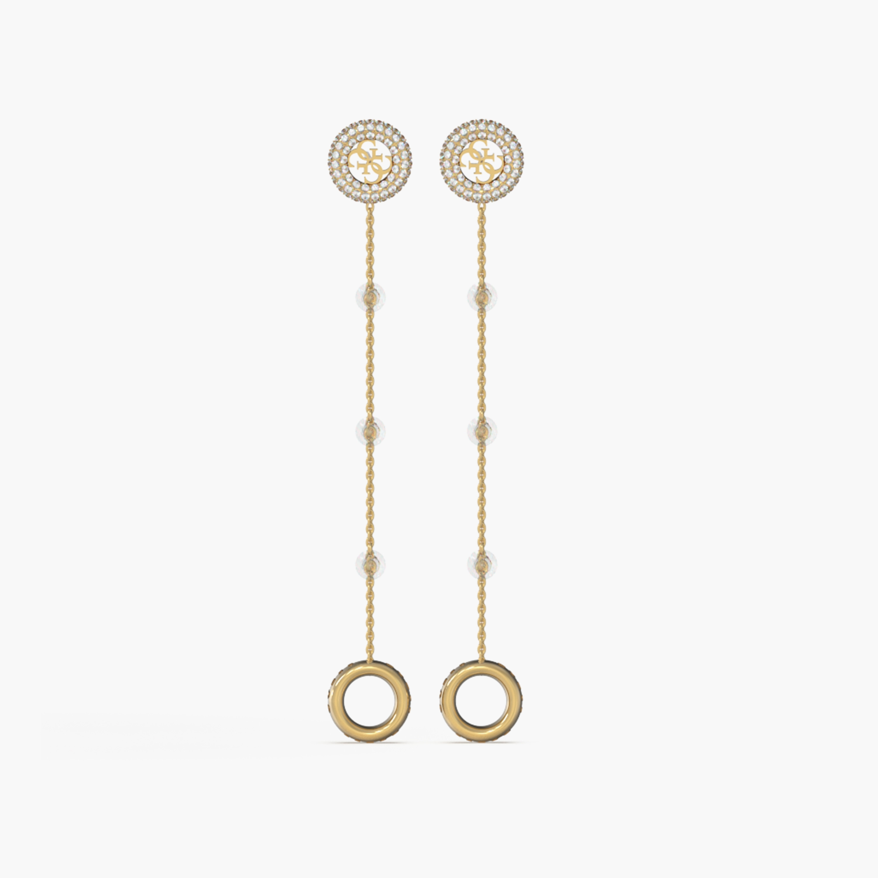 Guess Gold Crazy Drop Earrings | JUBE03298JW-women-watchesandjewellery-jewellery-earrings-image-1