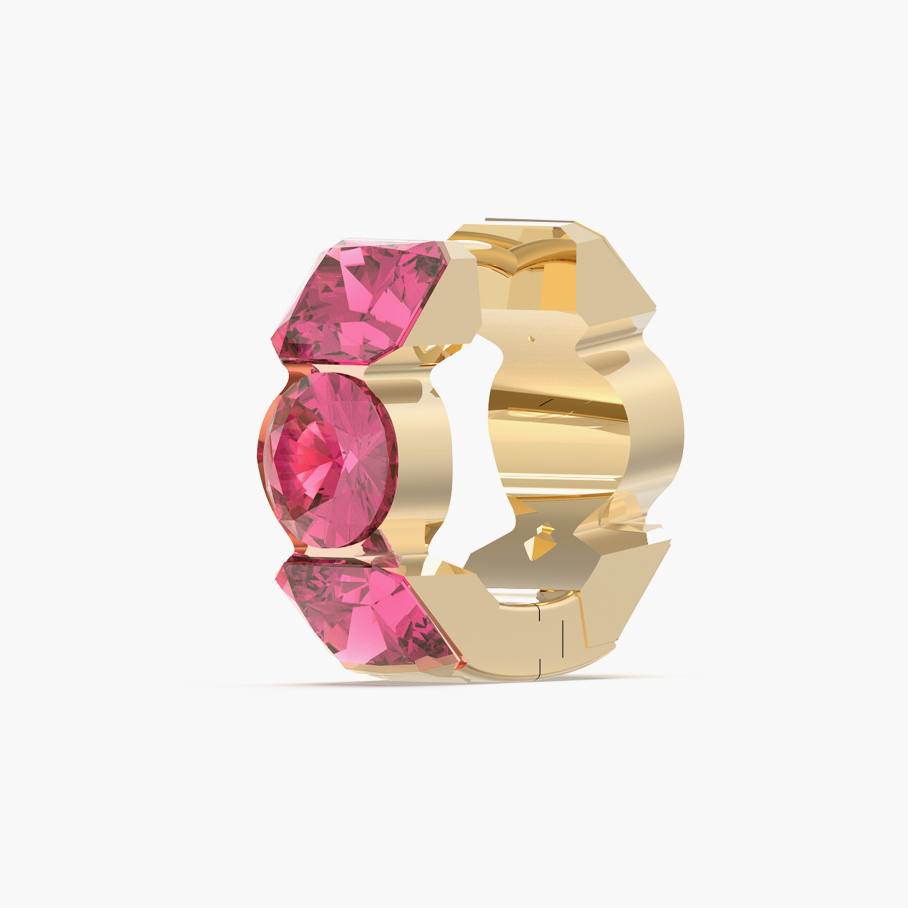 Guess Crazy Geometrical Huggies Hoop Earrings | JUBE03305JW-women-watchesandjewellery-jewellery-earrings-image-2