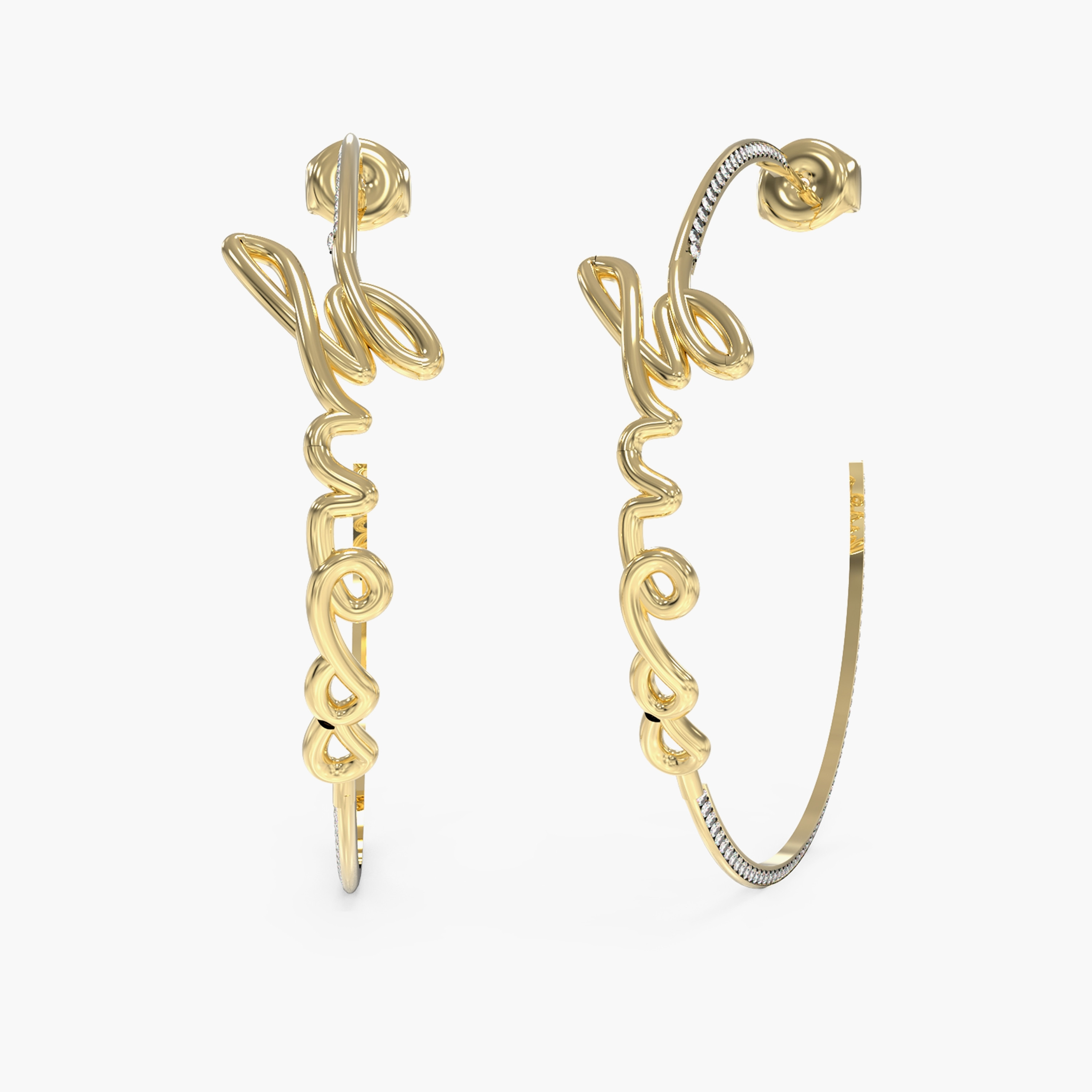 Guess Gold Say My Name Logo Hoop Earrings | JUBE03312JW-women-watchesandjewellery-jewellery-earrings-image-1