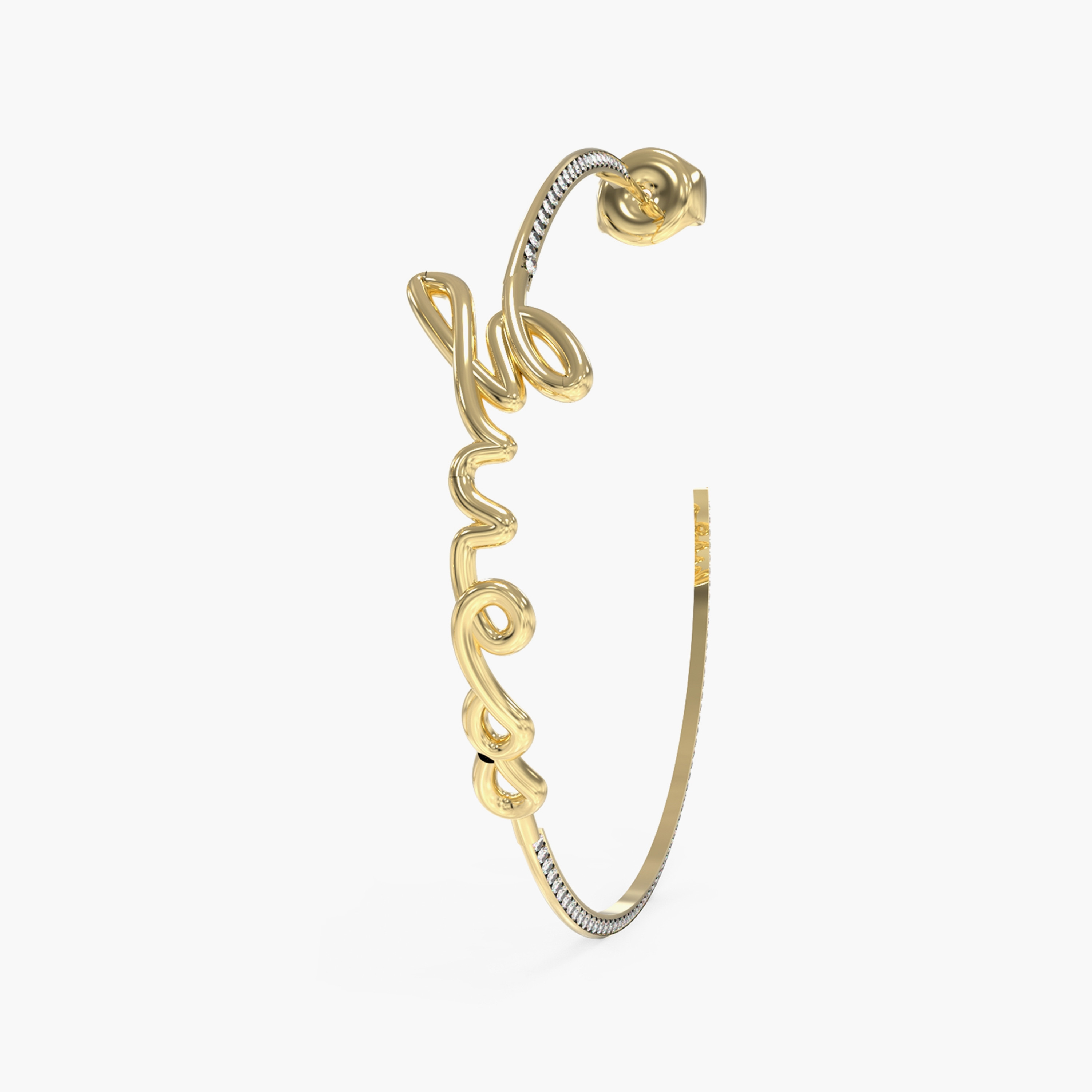 Guess Gold Say My Name Logo Hoop Earrings | JUBE03312JW-women-watchesandjewellery-jewellery-earrings-image-2