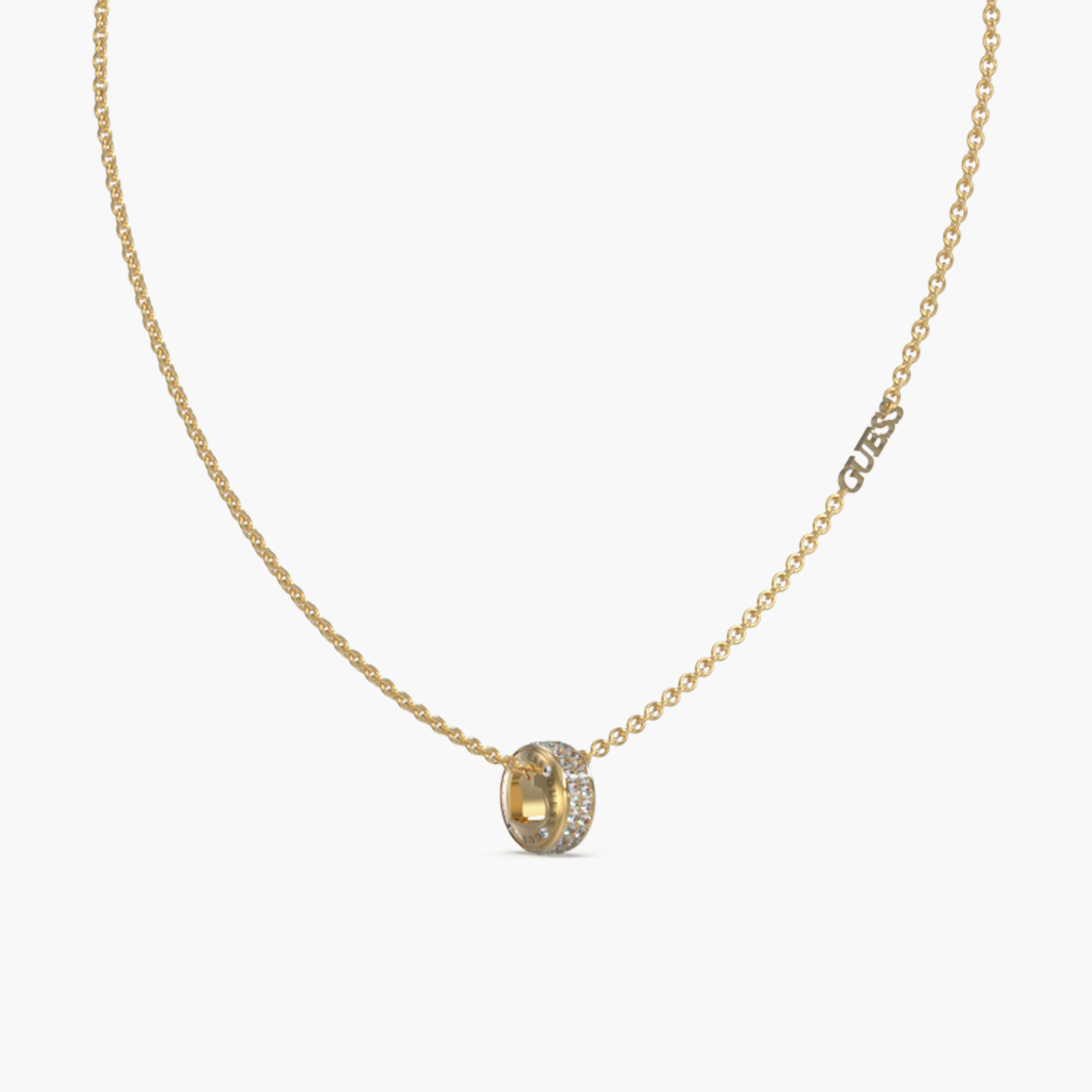 Guess Gold Rolling Hearts Necklace | JUBN03343JW-women-watchesandjewellery-jewellery-necklacesandpendants-image-2