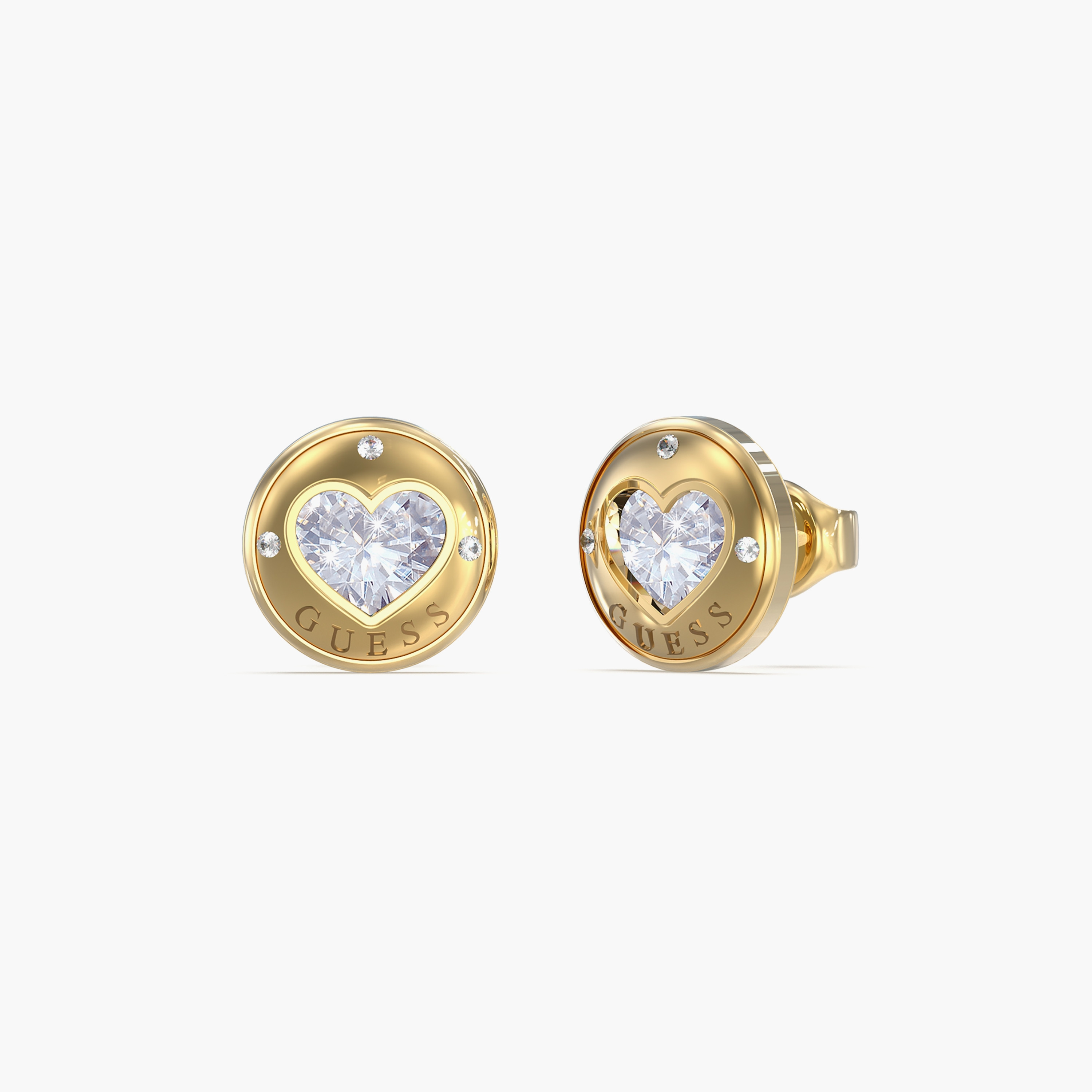Guess Rolling Hearts Heart Stud Earrings | JUBE03349JW-women-watchesandjewellery-jewellery-earrings-image-1