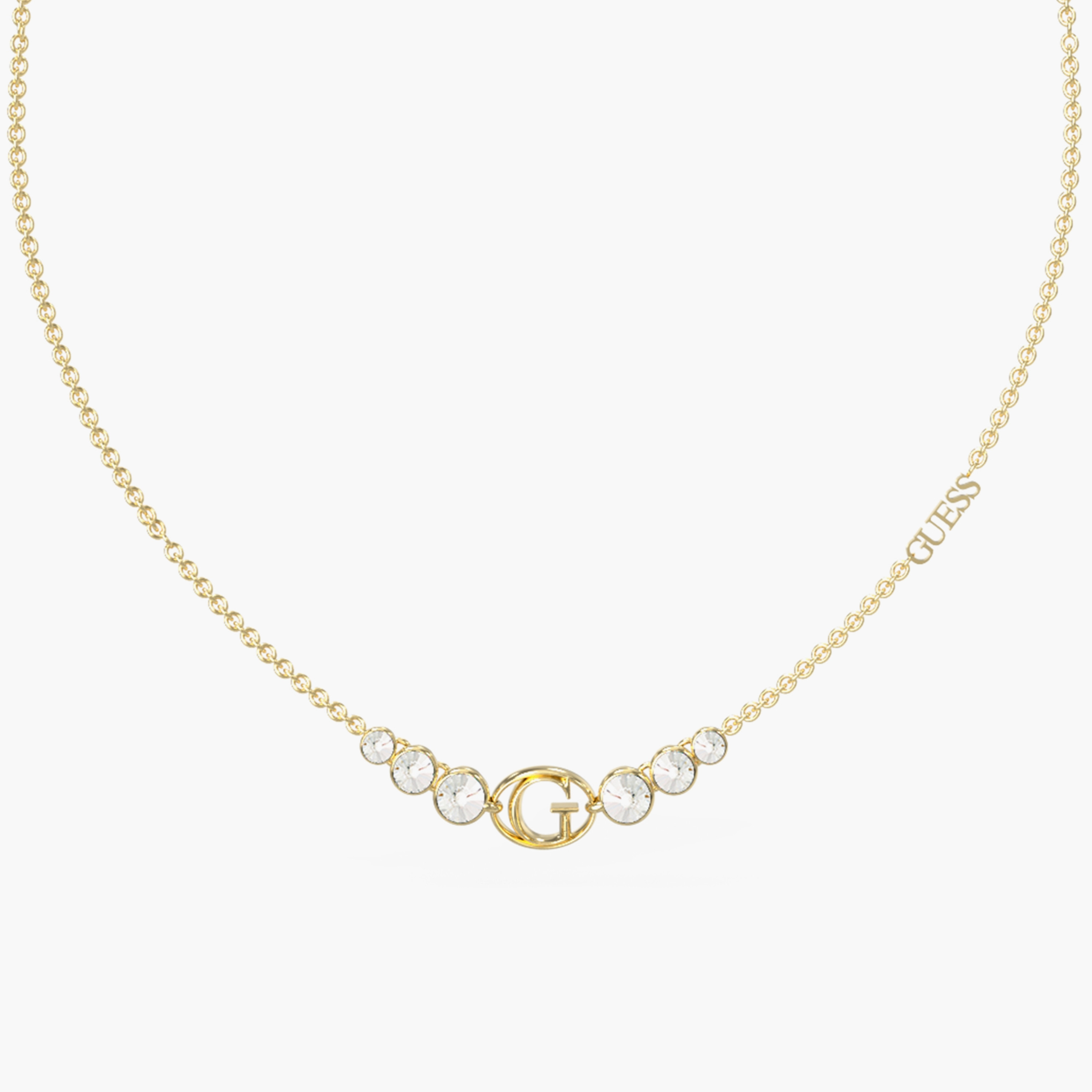 Guess Gold Rivoli Necklace | JUBN03357JW-women-watchesandjewellery-jewellery-necklacesandpendants-image-2