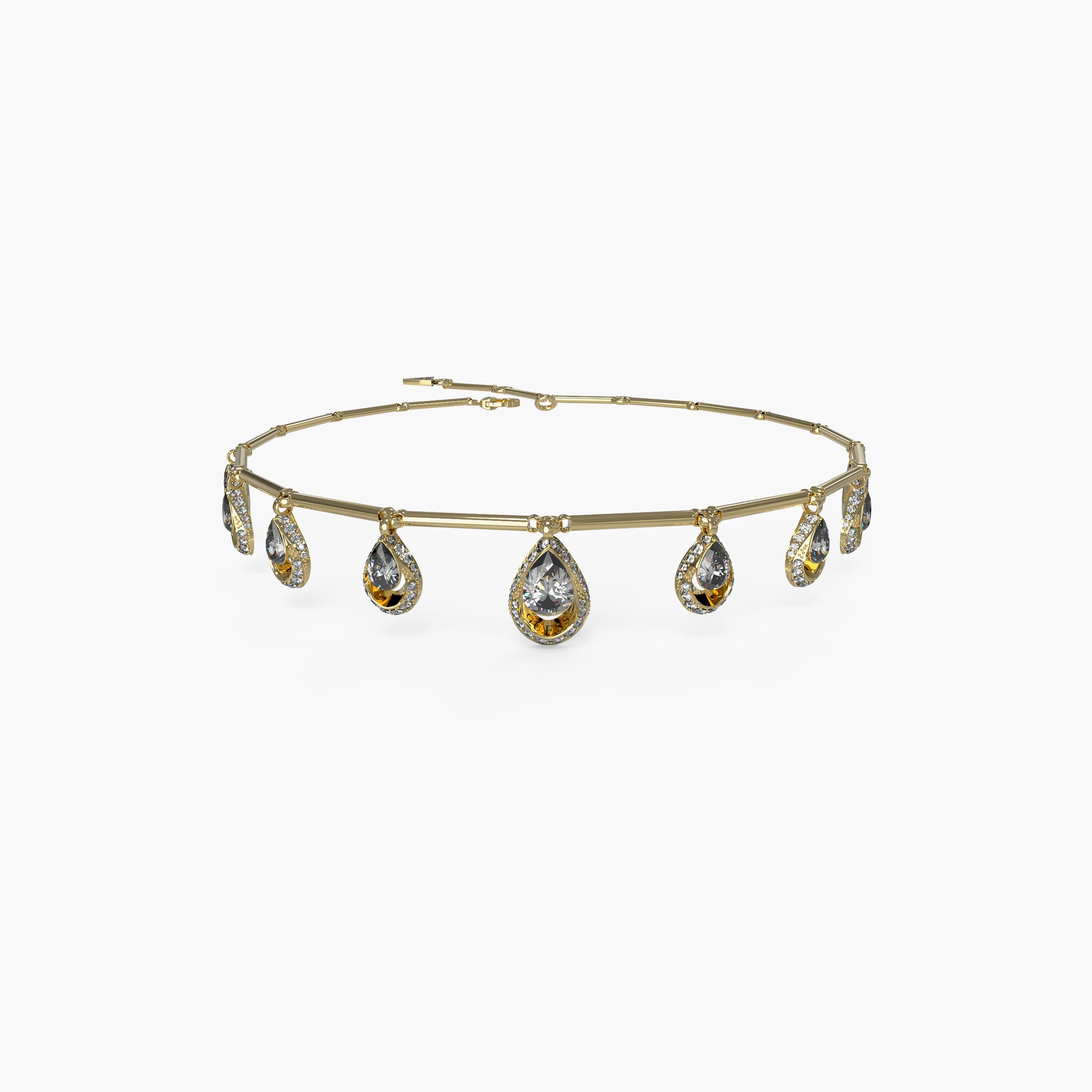 Guess Gold Lollipop Multiple Crystal Drops Necklace | JUBN03381JW-women-watchesandjewellery-jewellery-necklacesandpendants-image-1