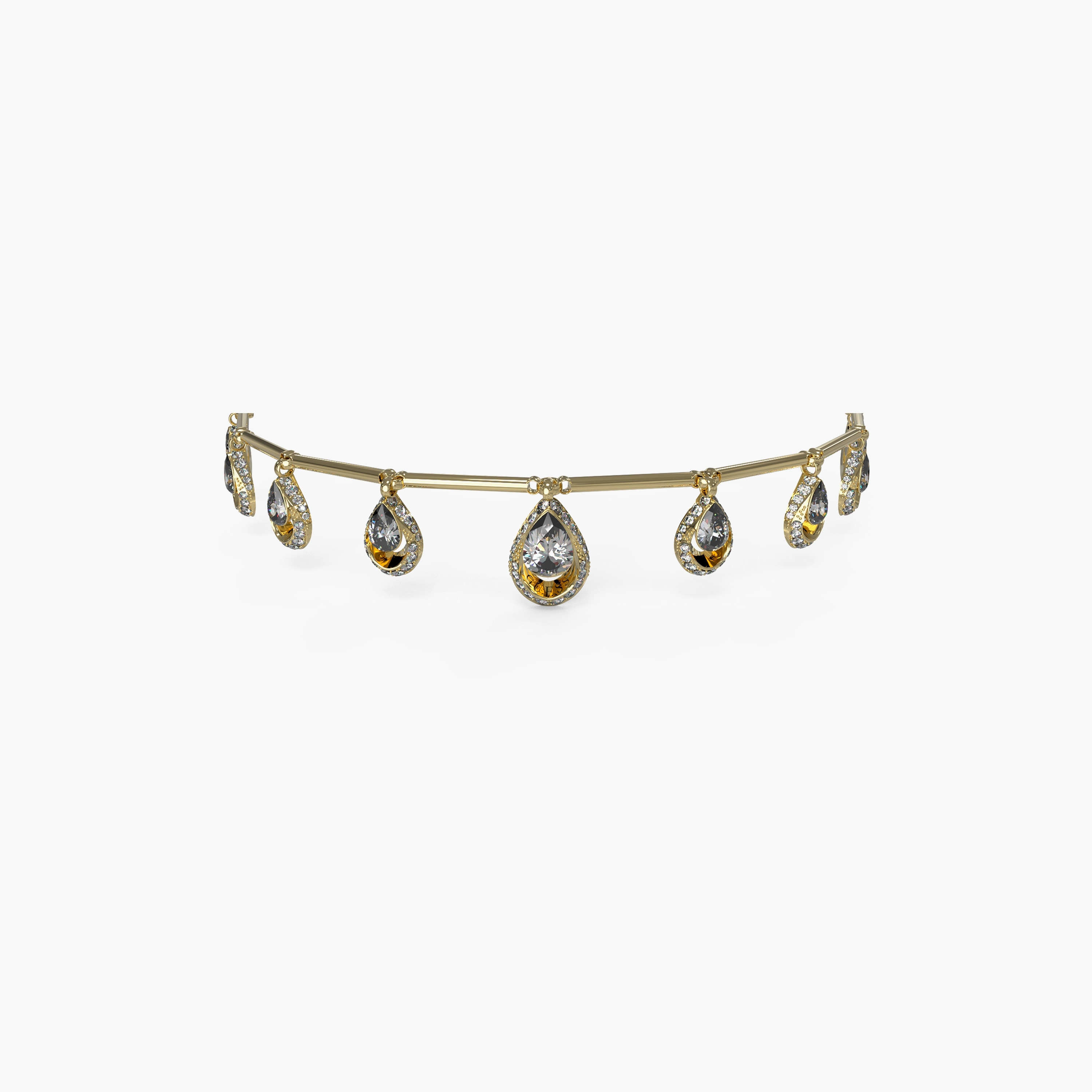Guess Gold Lollipop Multiple Crystal Drops Necklace | JUBN03381JW-women-watchesandjewellery-jewellery-necklacesandpendants-image-2