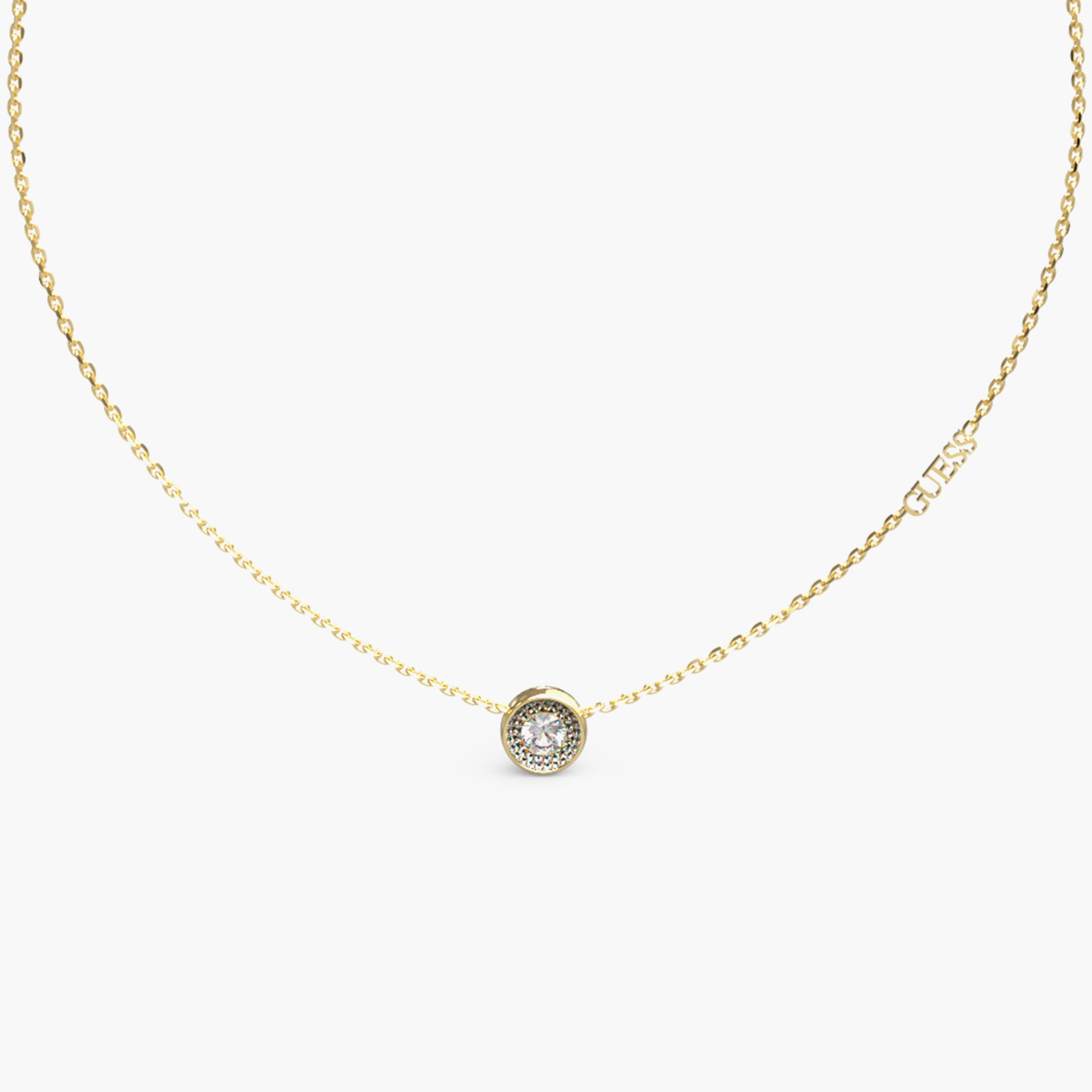 Guess Gold Unique Solitaire Necklace | JUBN03398JW-women-watchesandjewellery-jewellery-necklacesandpendants-image-2