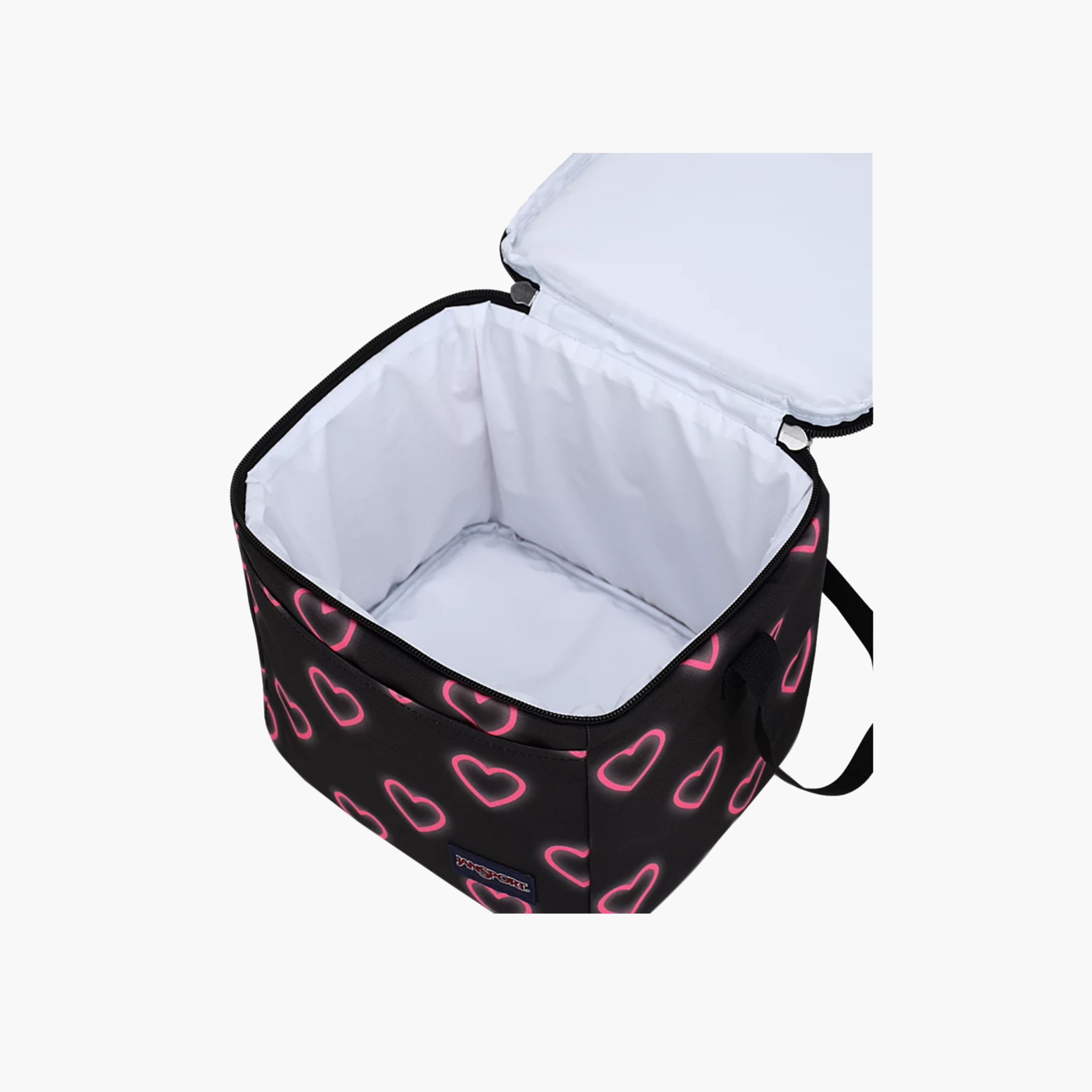 Jansport Heart Print Insulated Lunch Bag with Adjustable Strap and Zip Closure-school-lunchessentials-lunchbags-image-5