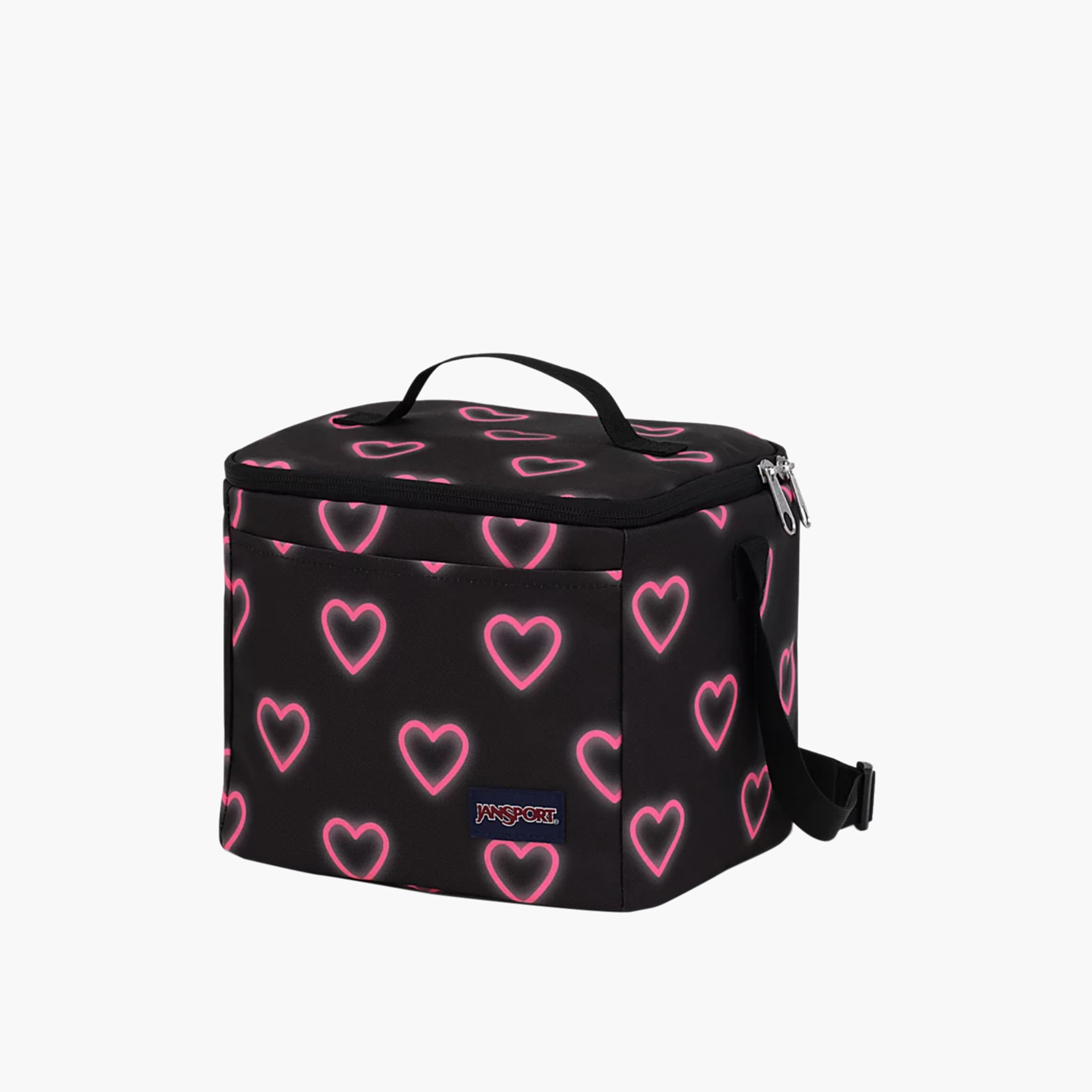 Jansport Heart Print Insulated Lunch Bag with Adjustable Strap and Zip Closure-school-lunchessentials-lunchbags-image-6