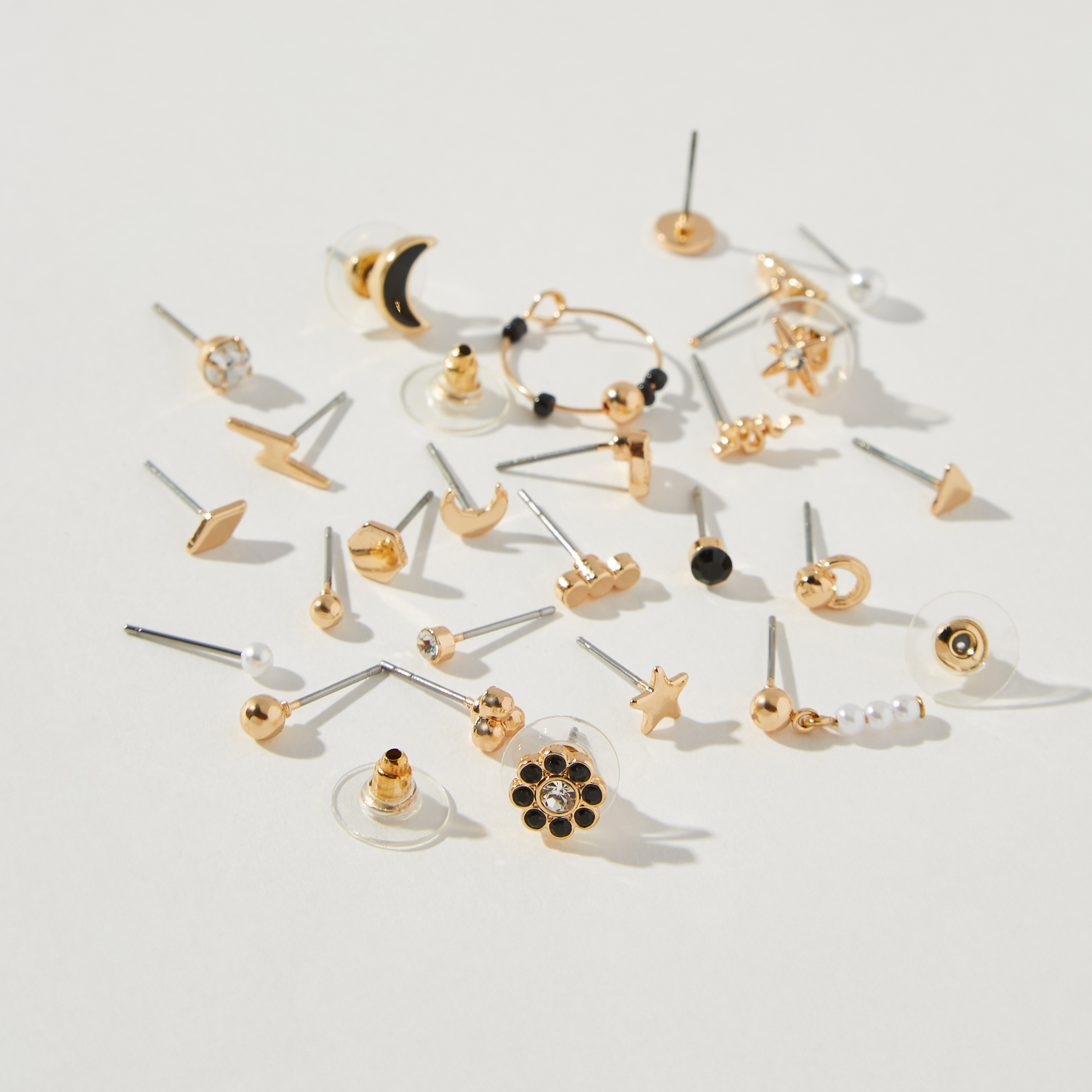 حلقان متنوعة بمكبس إغلاق خلفي - طقم 25 زوج-women-watchesandjewellery-jewellery-earrings-image-3