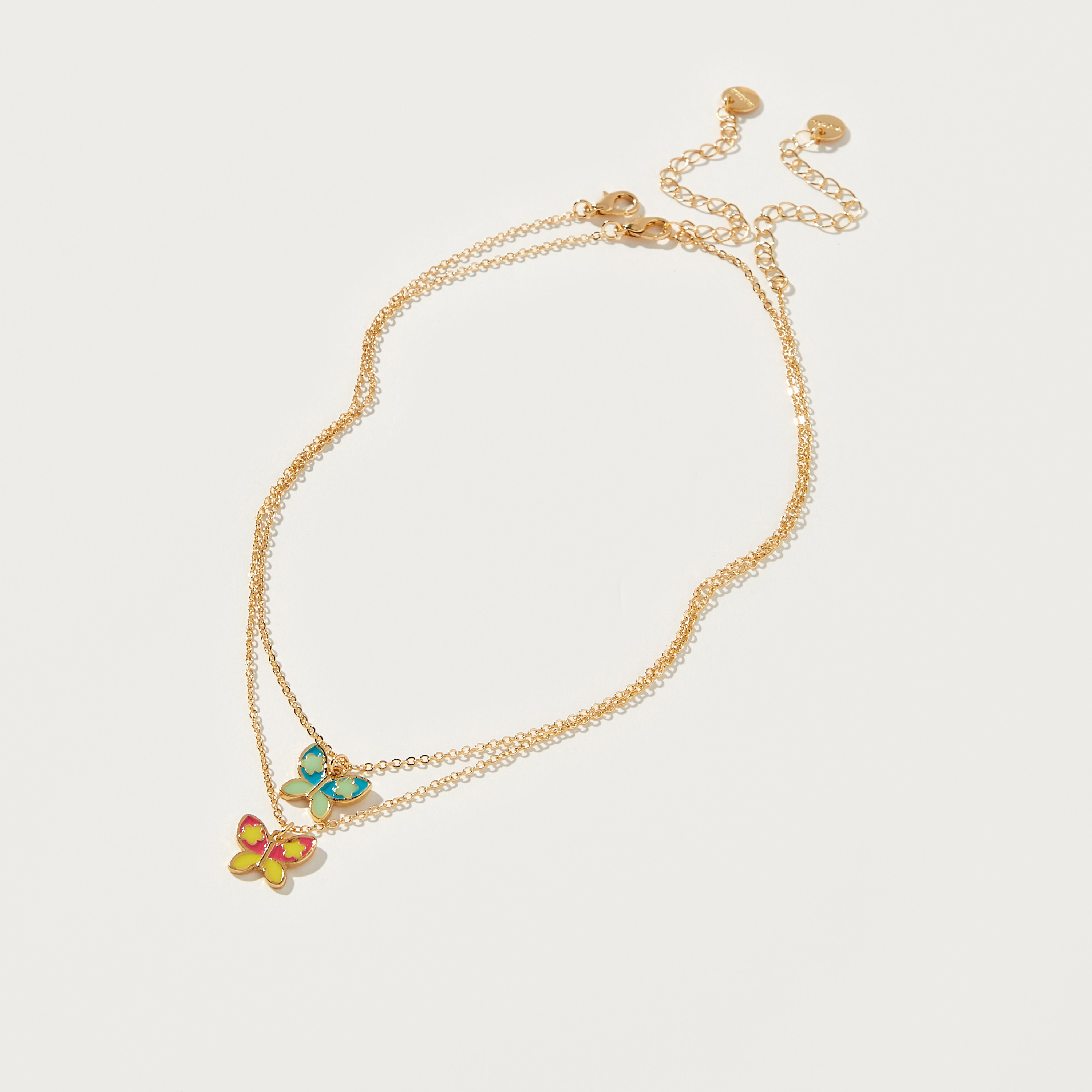 Mistotes Floral Pendant Necklace with Lobster Clasp Closure - Set of 2-women-watchesandjewellery-jewellery-necklacesandpendants-image-1