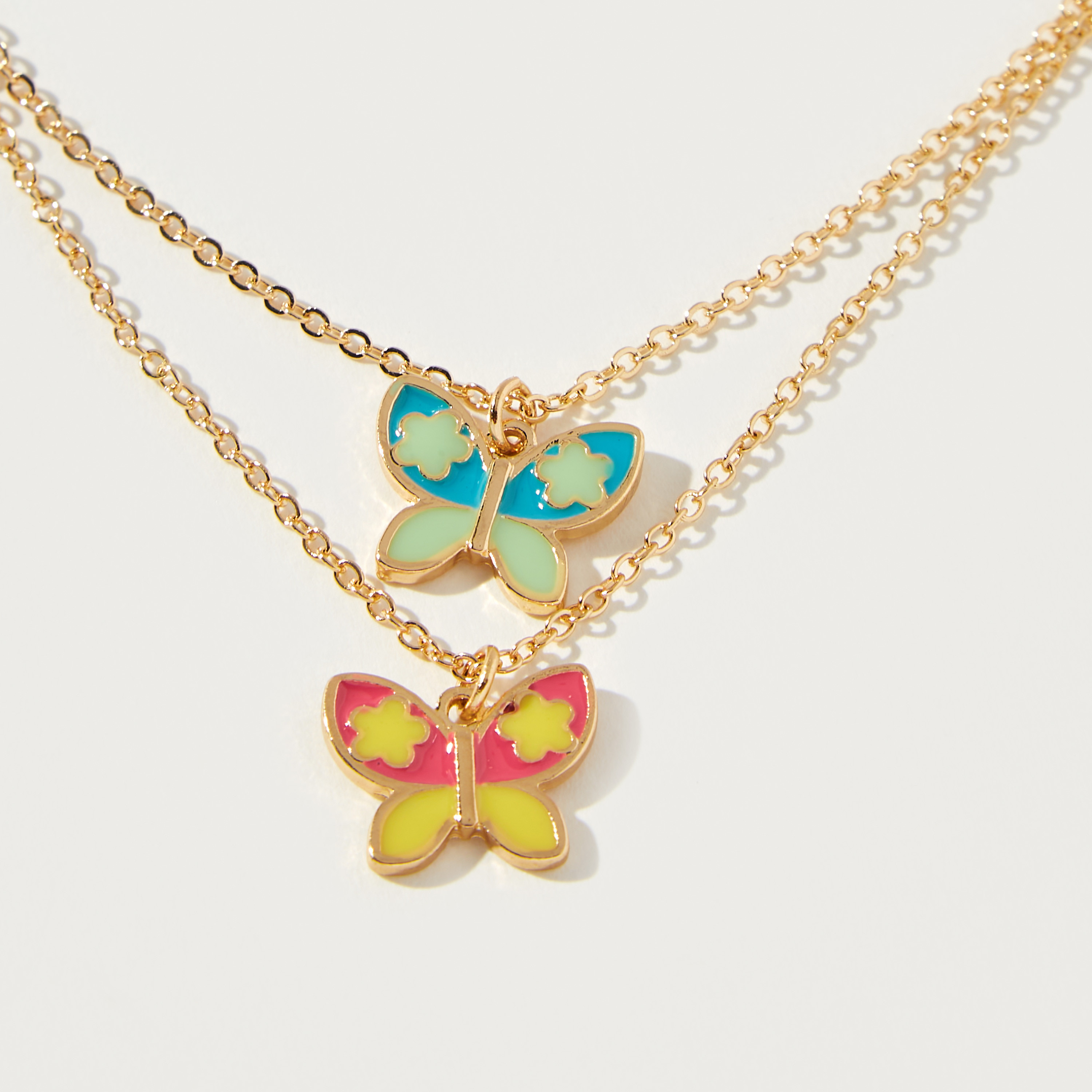 Mistotes Floral Pendant Necklace with Lobster Clasp Closure - Set of 2-women-watchesandjewellery-jewellery-necklacesandpendants-image-2