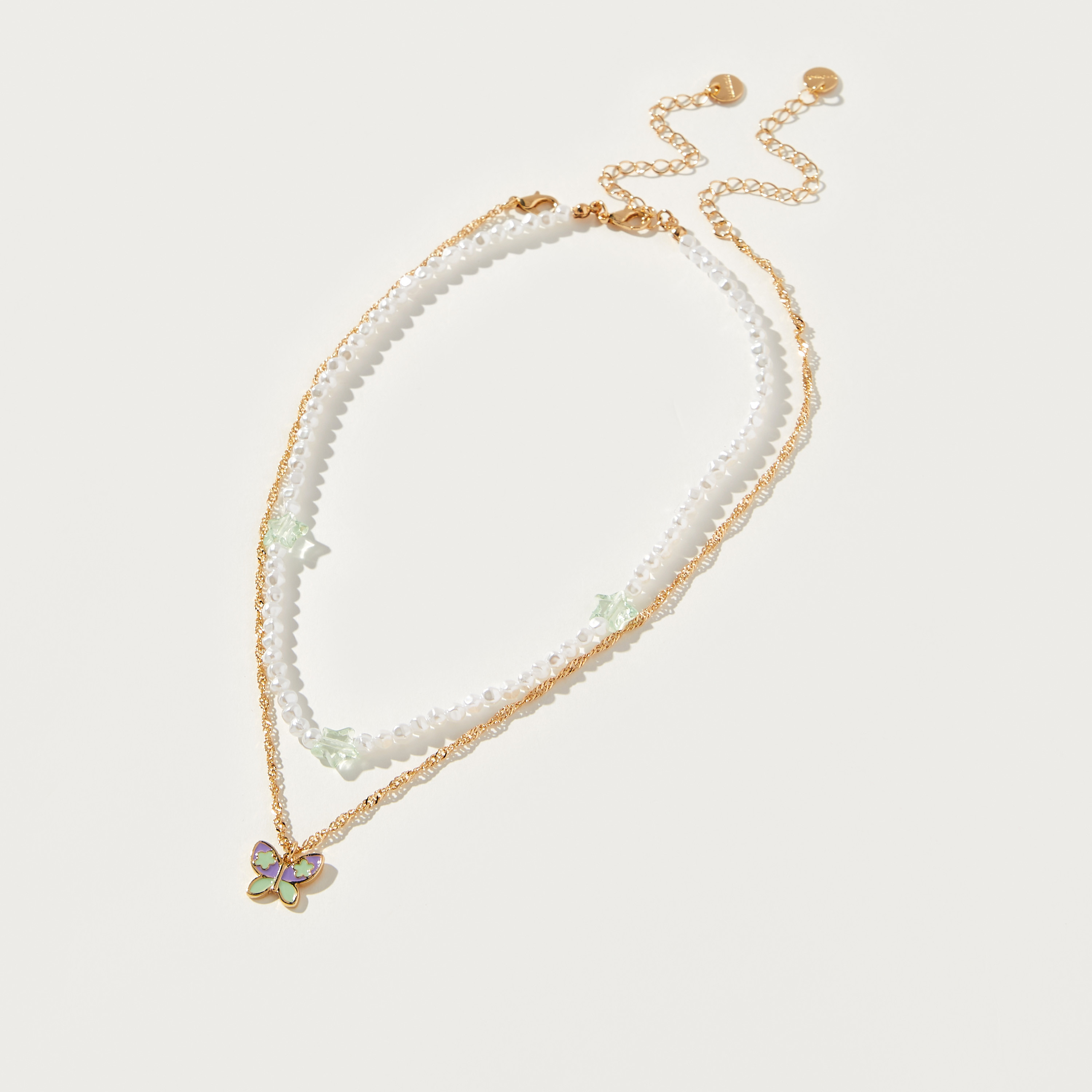 Mistotes Floral Pendant Necklace with Lobster Clasp Closure - Set of 2-women-watchesandjewellery-jewellery-necklacesandpendants-image-1