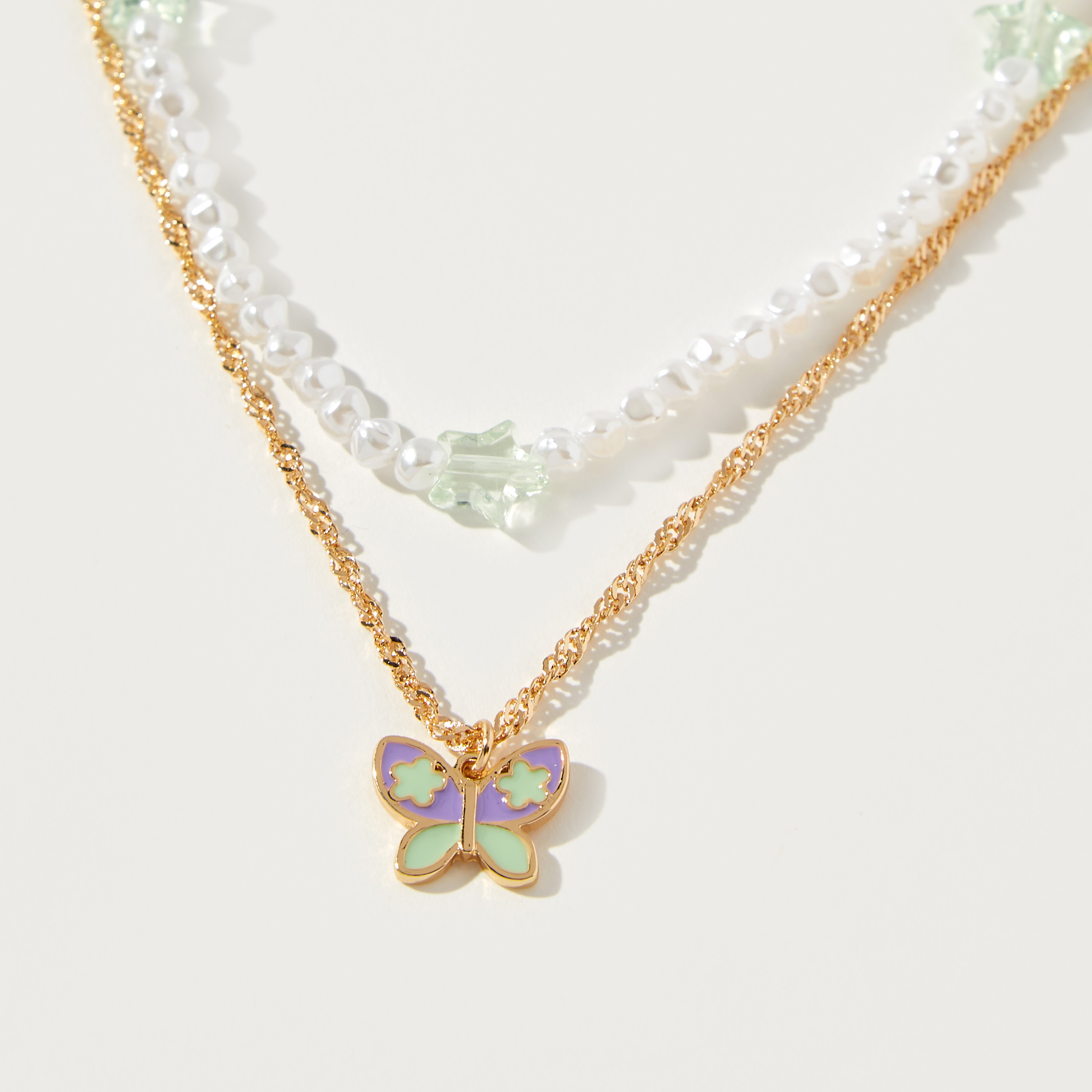 Mistotes Floral Pendant Necklace with Lobster Clasp Closure - Set of 2-women-watchesandjewellery-jewellery-necklacesandpendants-image-2