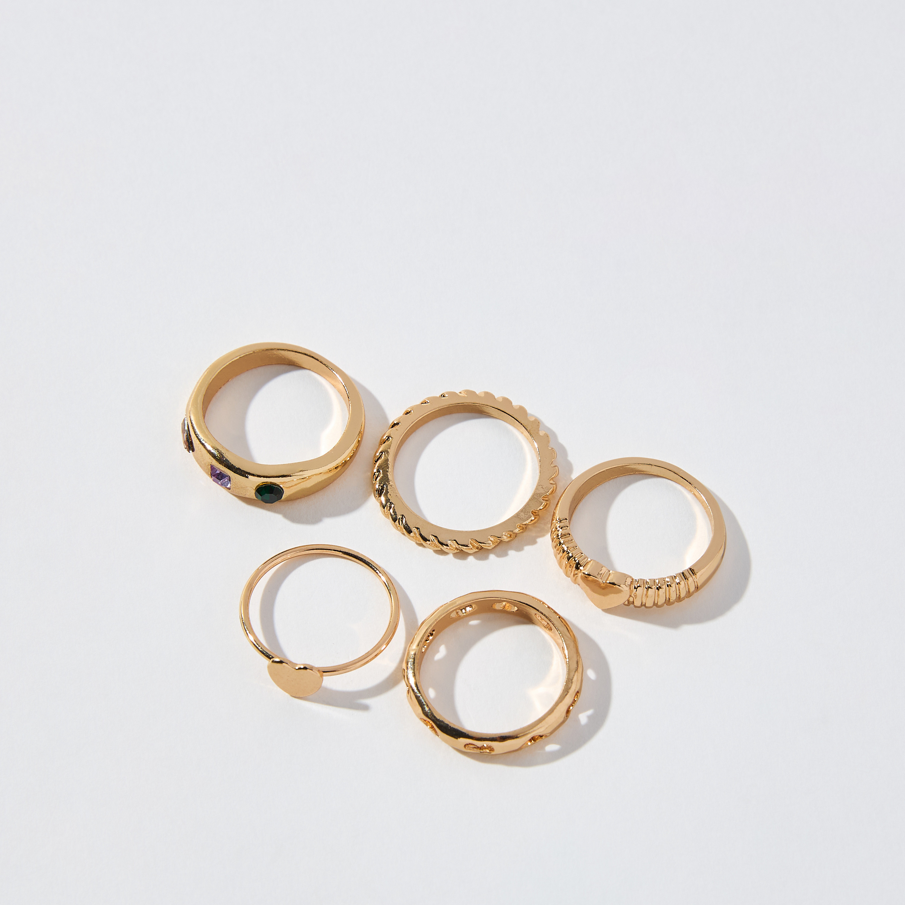 طقم خواتم 5 قطع متنوعة - S-M-women-watchesandjewellery-jewellery-rings-image-2