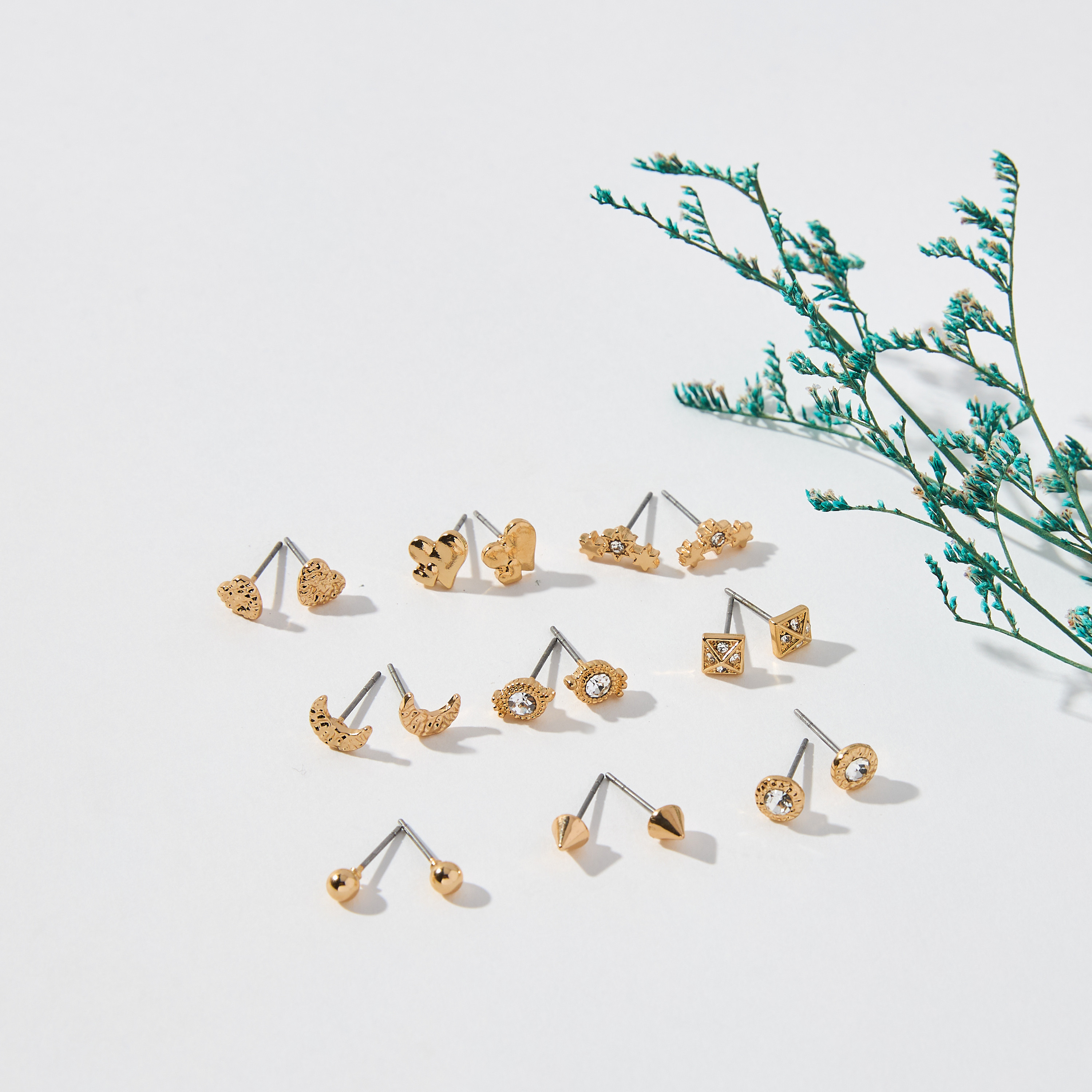 Assorted Stud Earrings with Pushback Closure - Set of 9-women-watchesandjewellery-jewellery-earrings-image-1
